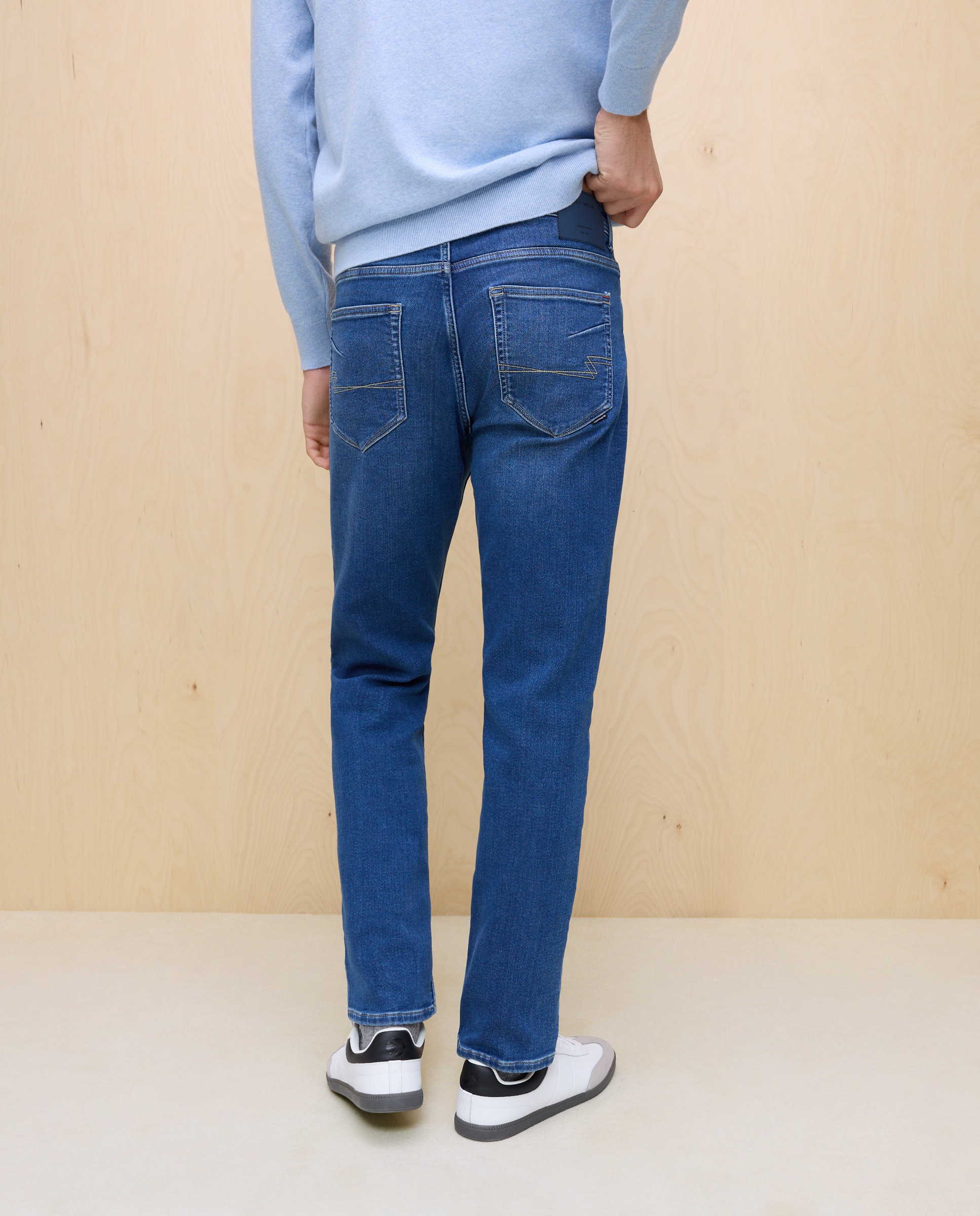 Jeans Knit Slim Azul Suave-3