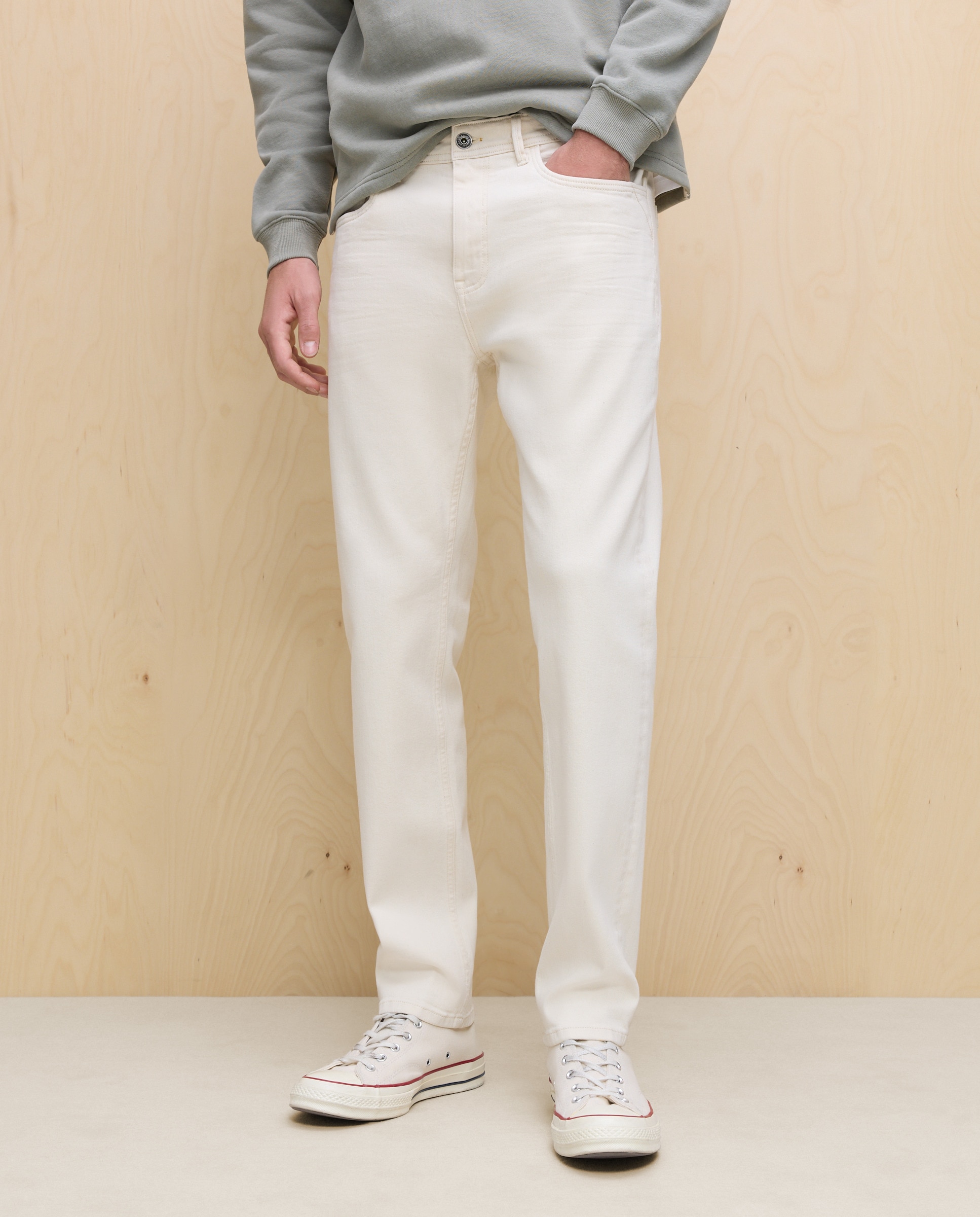 Jeans Stretch Straight Color 120 Cru-2