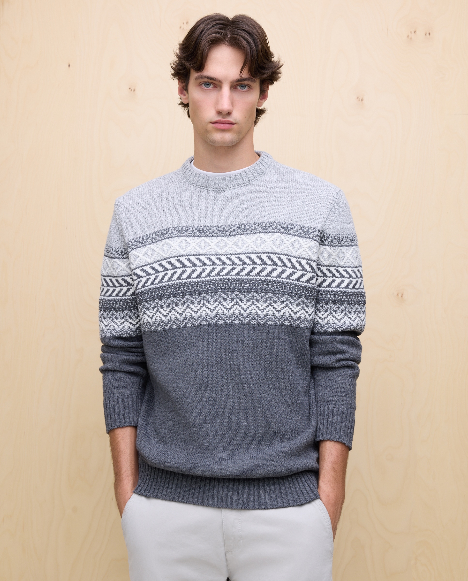 Cárdigan De Hombre De Lana Y Algodón Con Cuello Abierto Y Botones