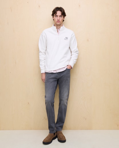 Imagen 0 de Sudadera de hombre con cuello media cremallera