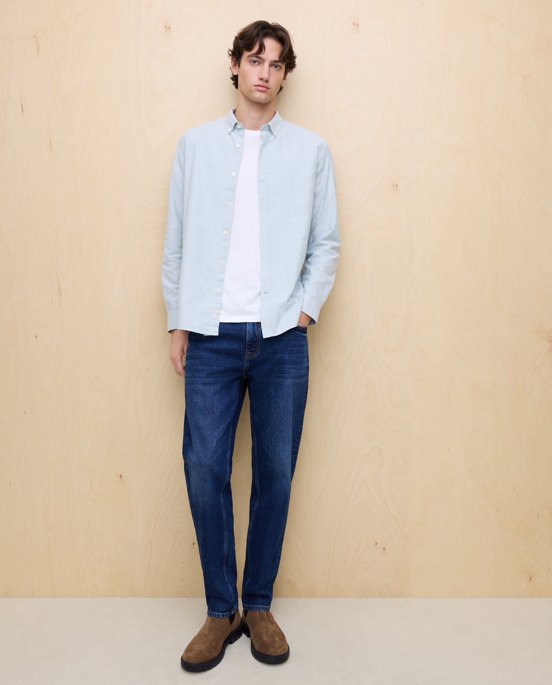 Imagem 0 de Camisa Oxford Lisa de Manga Comprida