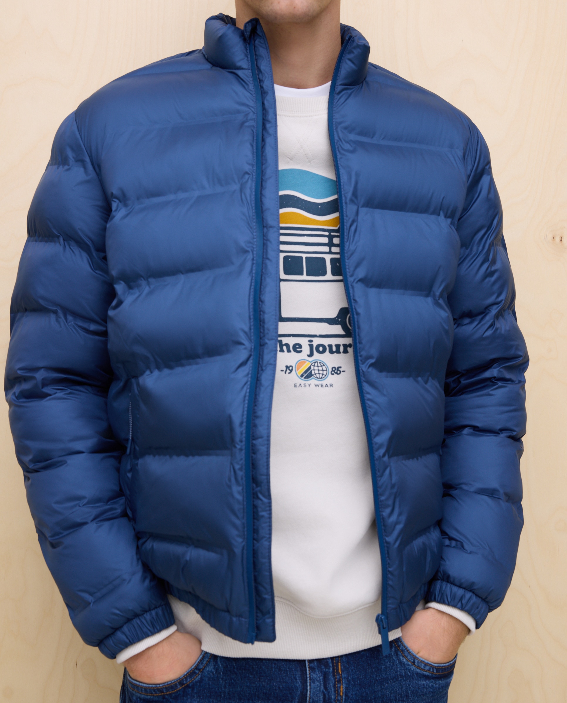 Blusão Acolchoado Ligeiro Repelente à Água 400 Azul-3