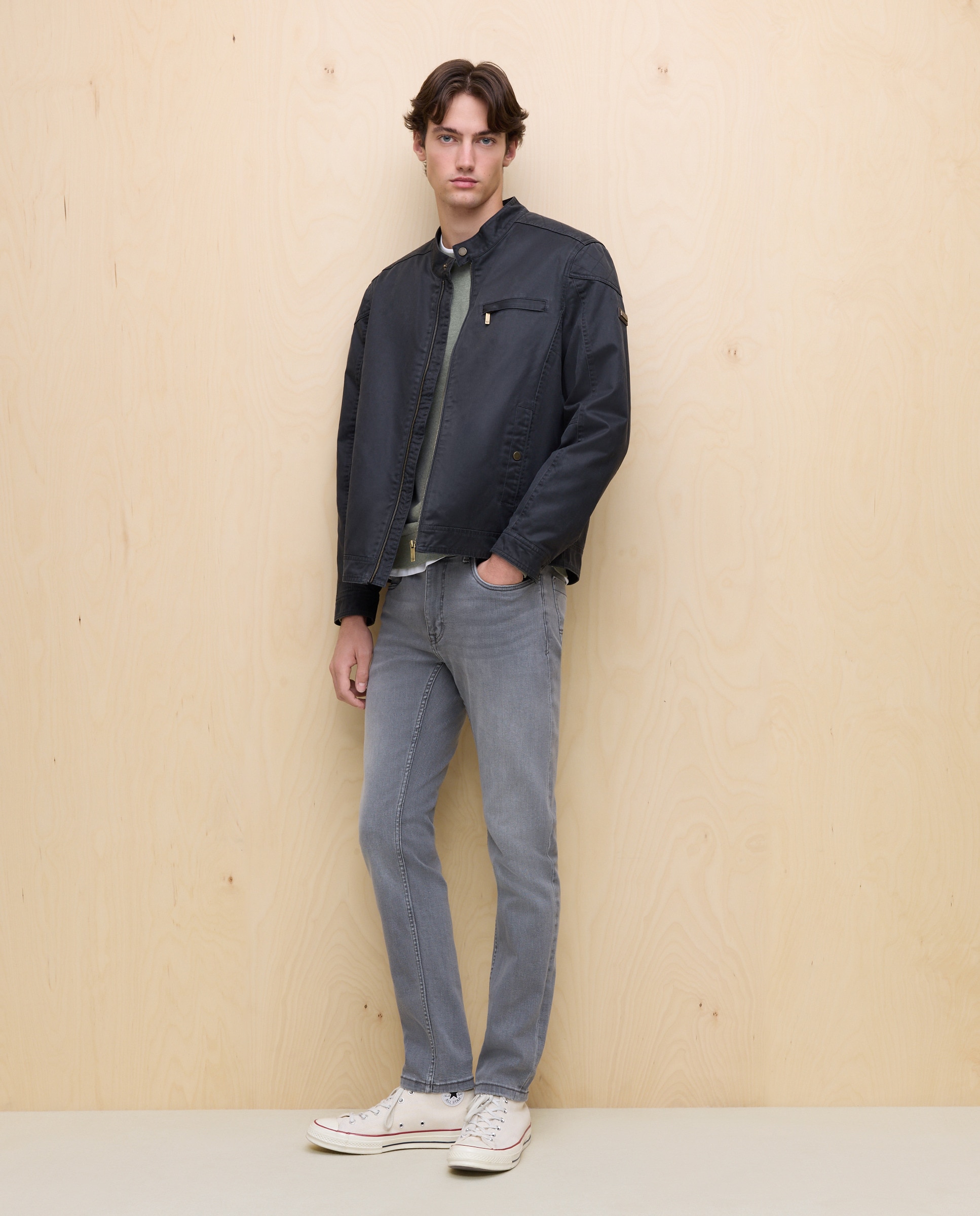 Blusão Biker Encerado 830 Antracite-2