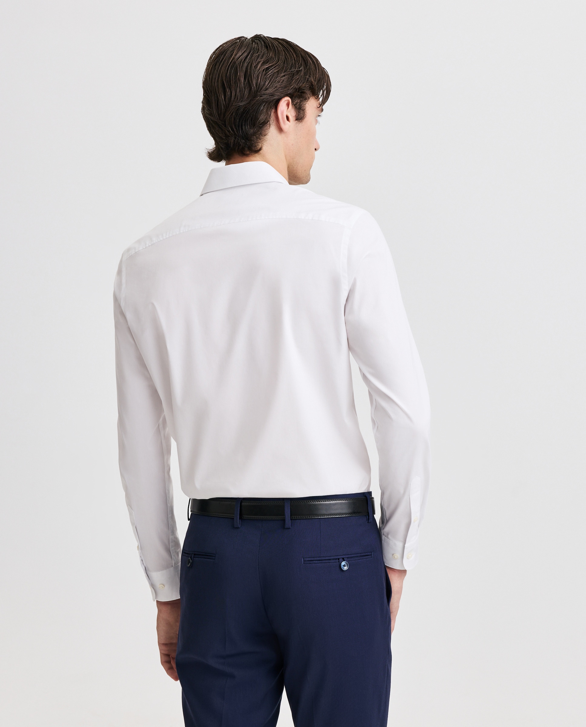 Imagen 3 de Camisa de hombre elástica lisa - Easy Wear - Blanco Blanco