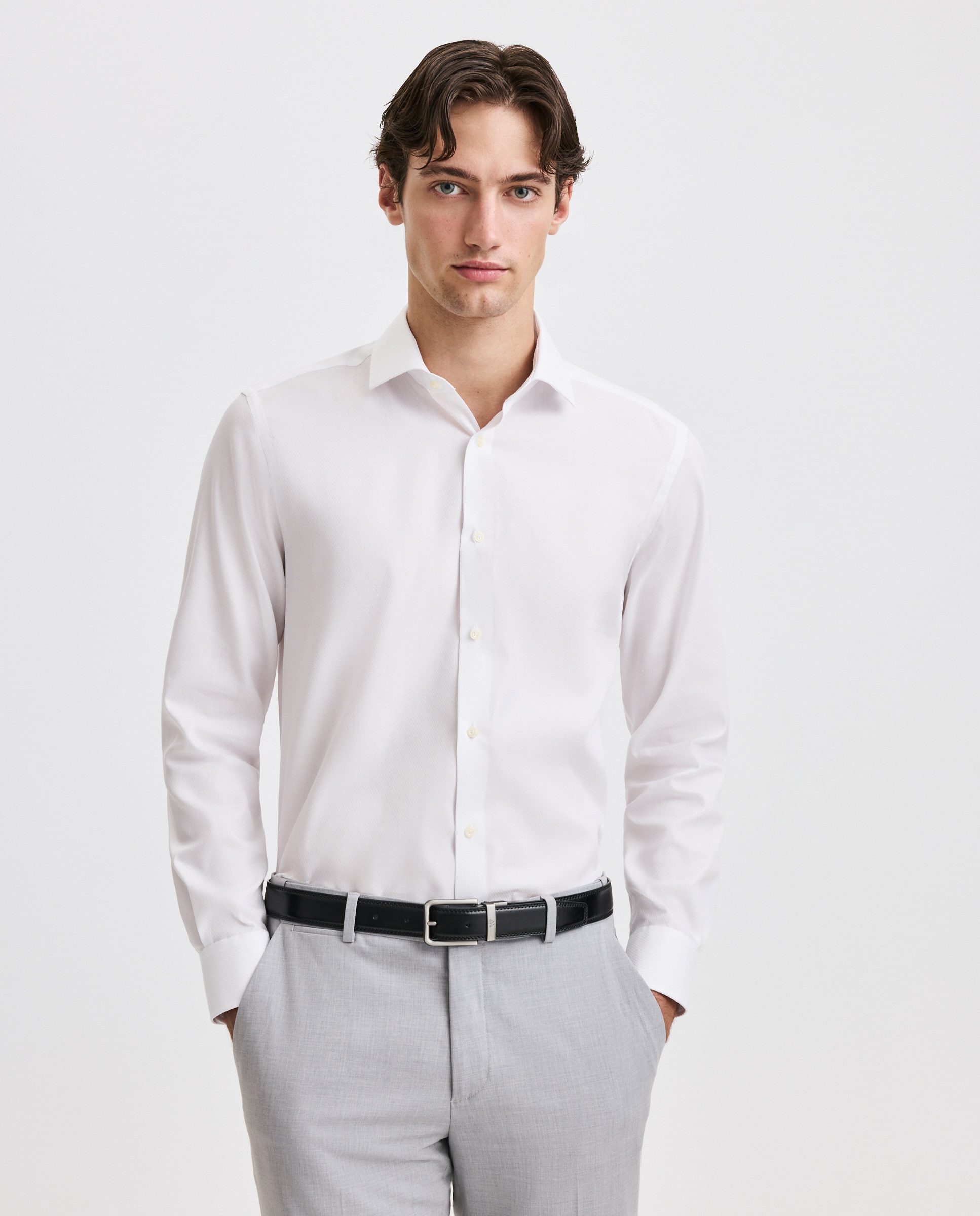 Camisa Clássica com Estrutura Coolmax Branco-1