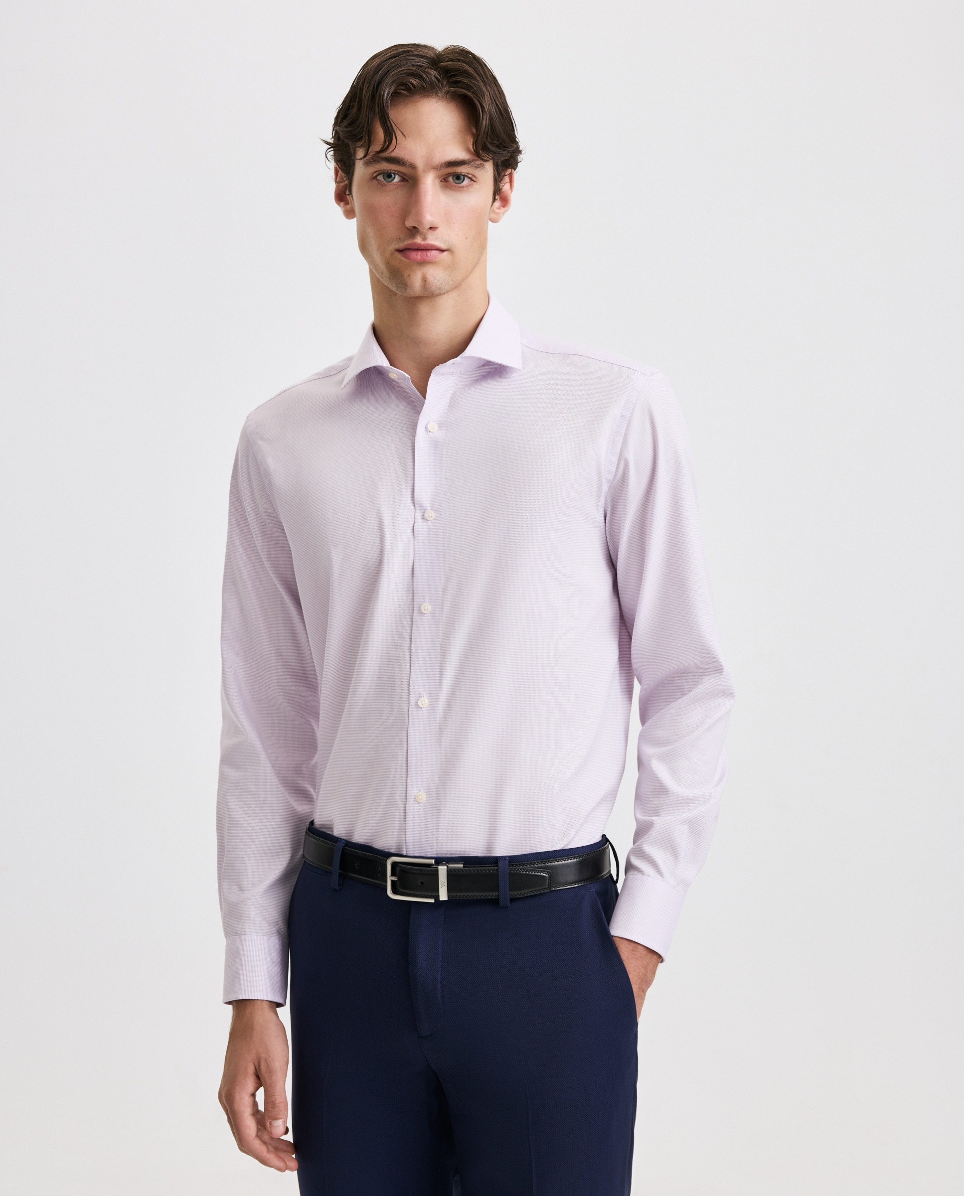 Camisa Clássica com Estrutura Coolmax 284 Lilás-3