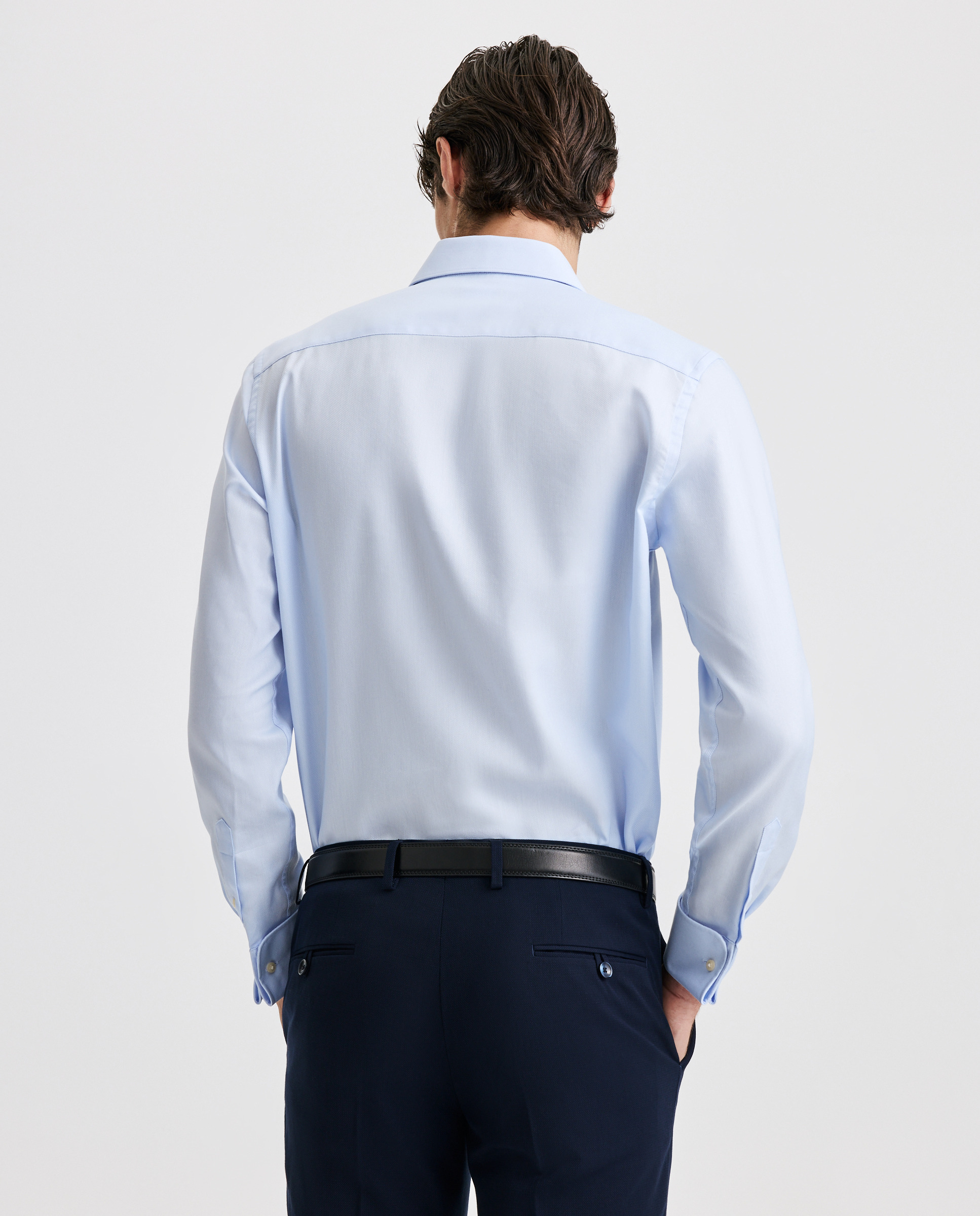 Camisa Clássica de Punho Duplo Coolmax 410 Azul Claro-2