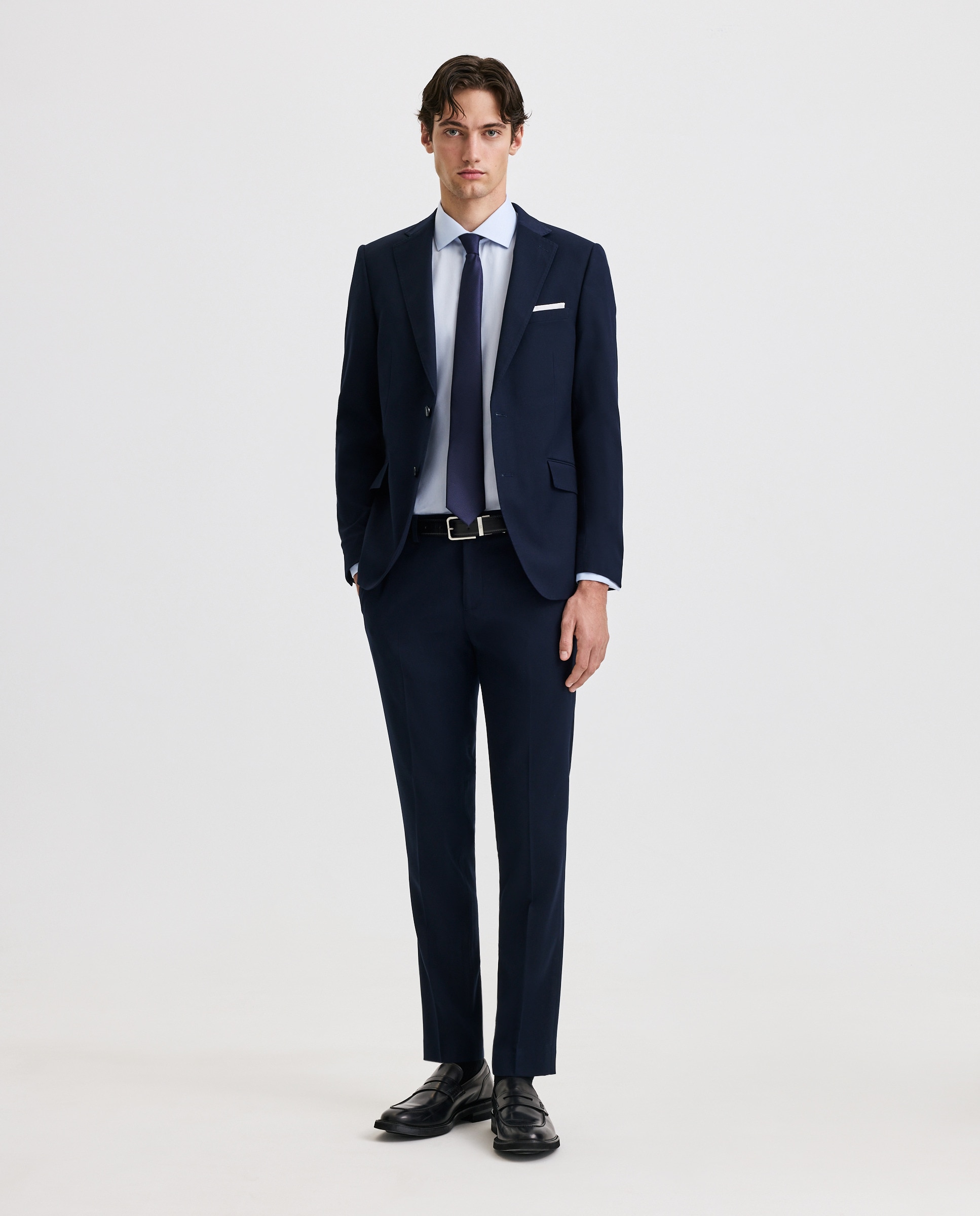 Camisa Clássica de Punho Duplo Coolmax 410 Azul Claro-4