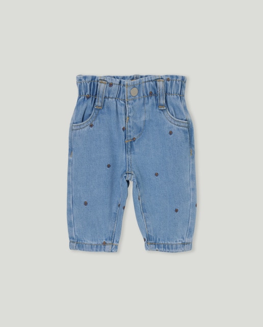Imagen 0 de Pantalón denim de bebé niña bordado