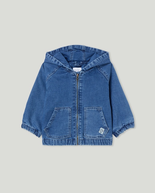 Imagen 0 de Cazadora denim de bebé niño con capucha