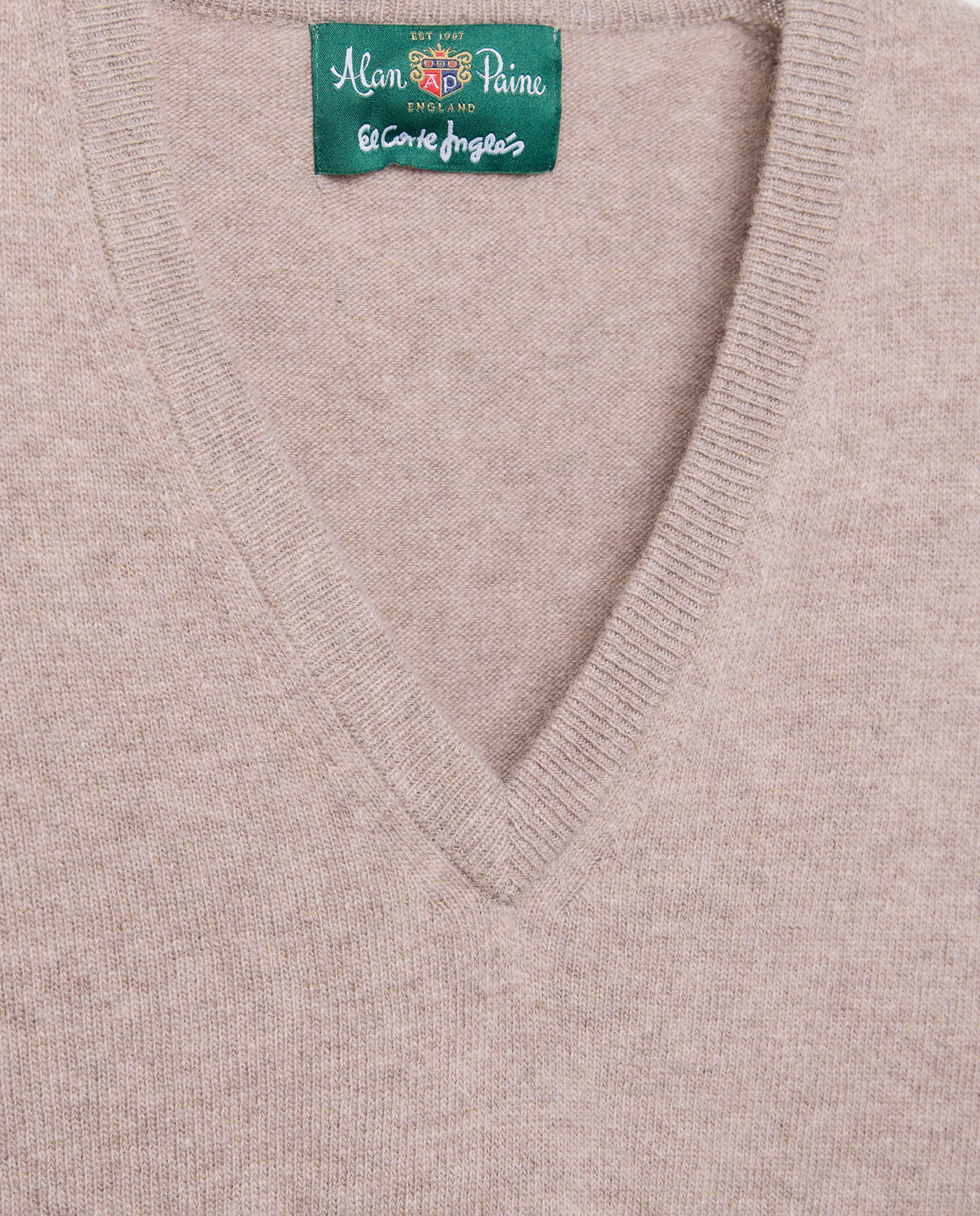 Jersey de lana 100% de hombre con cuello pico - Alan Paine - Topo Topo-5