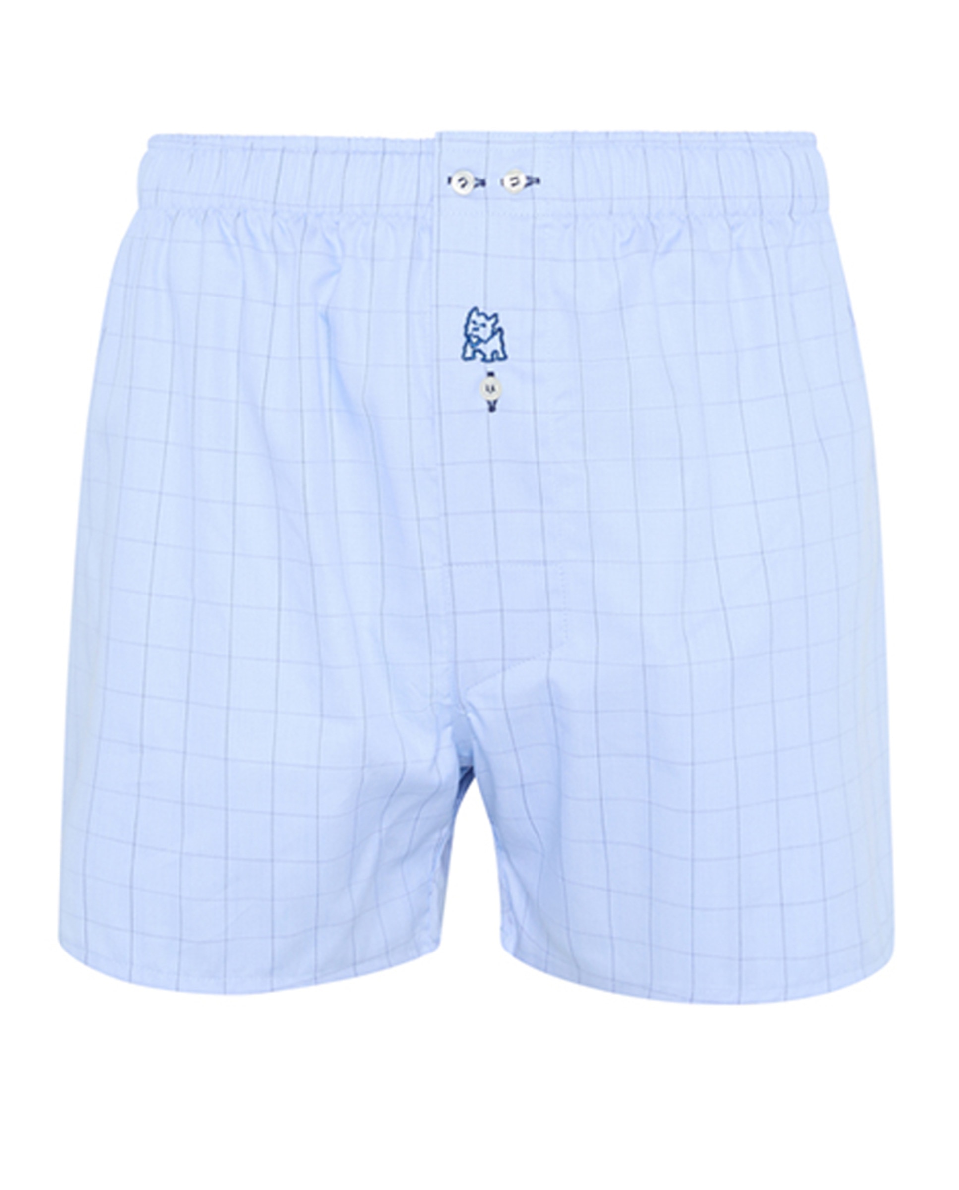 Boxers em Tecido aos Quadrados Azul-1