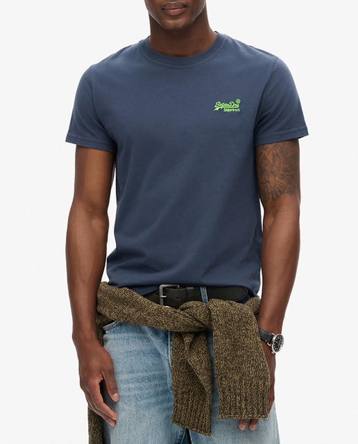 Imagen 0 de Camiseta de hombre de algodón orgánico bordada con el logotipo Vintage Logo