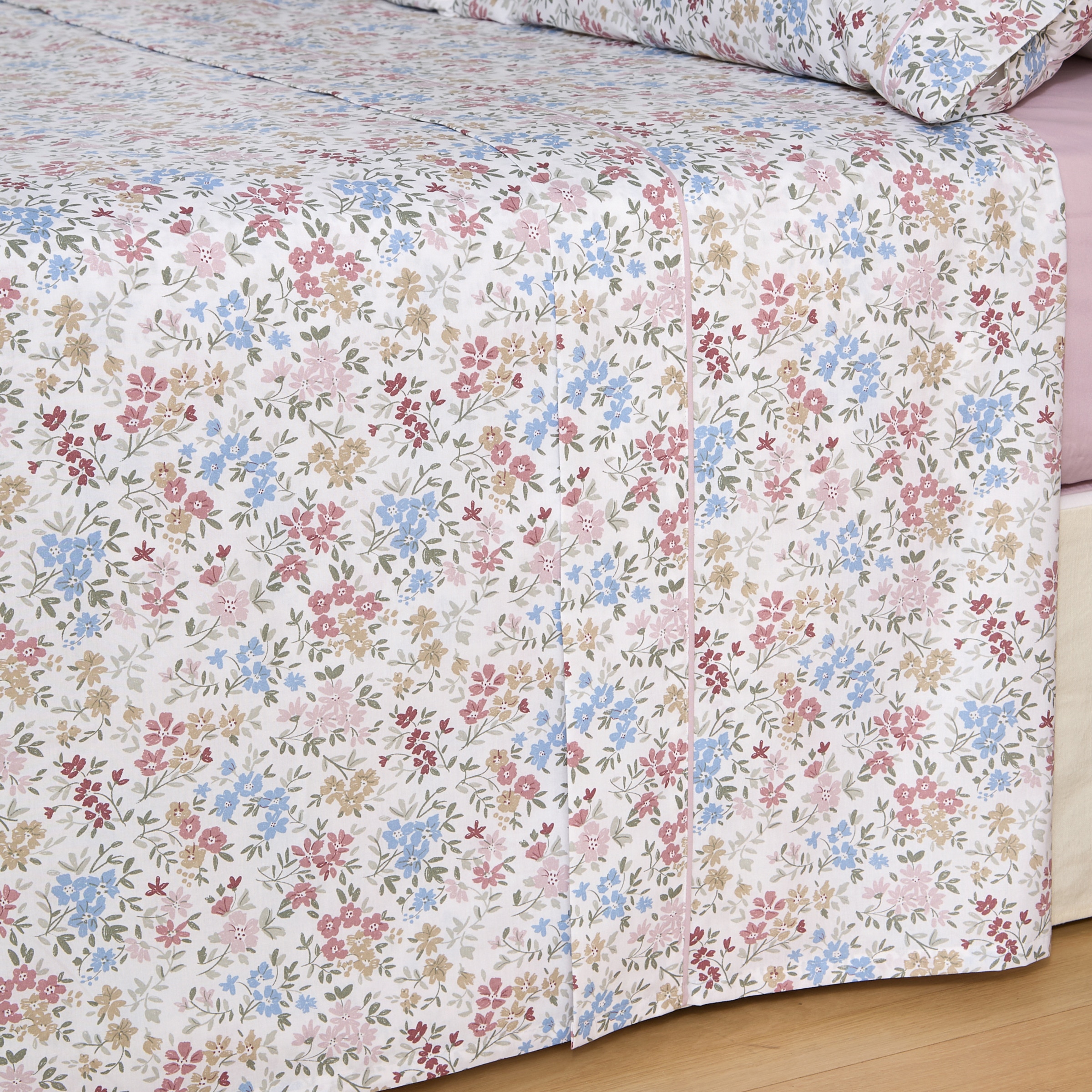 Juego de sábanas con bajera Fiona Rosa-2