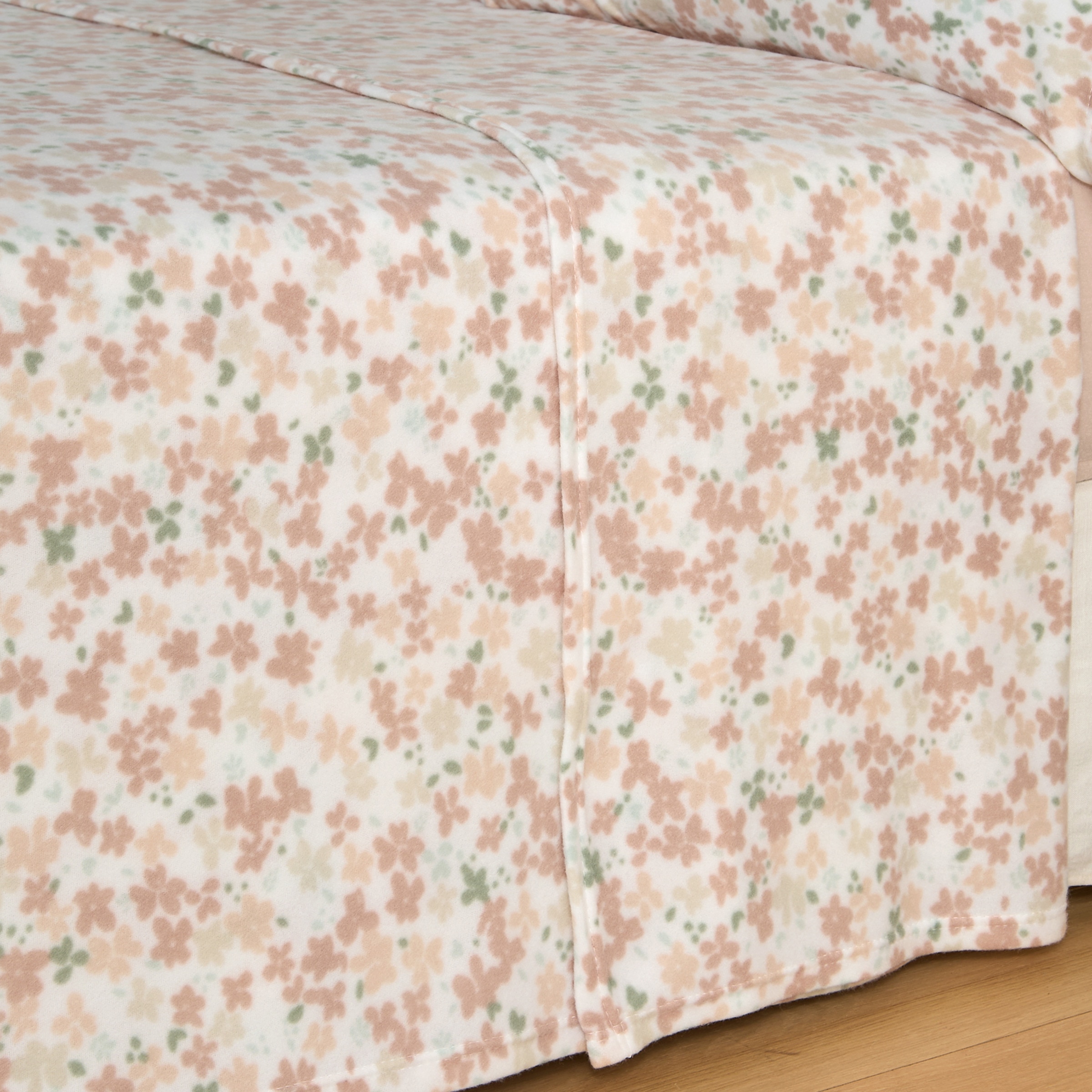 Juego de sábanas con bajera pirineo Chloe Rosa-2