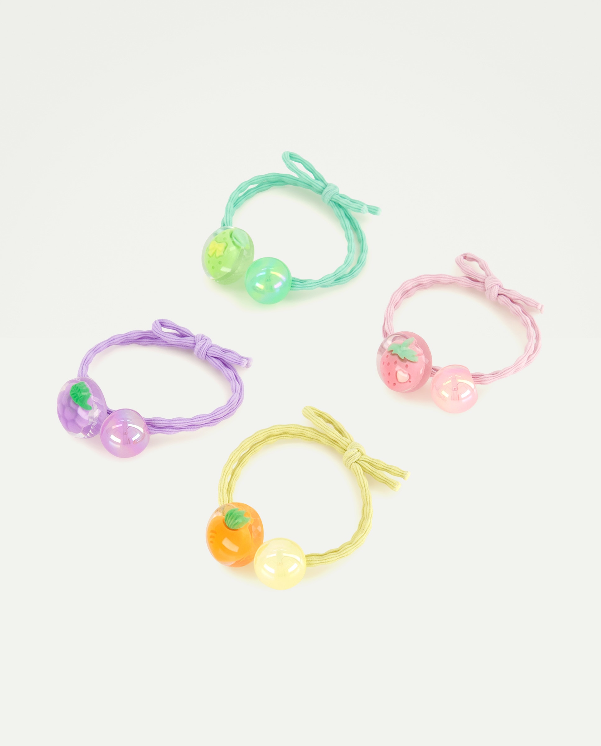 Pack de Elásticos com Fantasia de Bolinhas e Frutas Multicolor-1