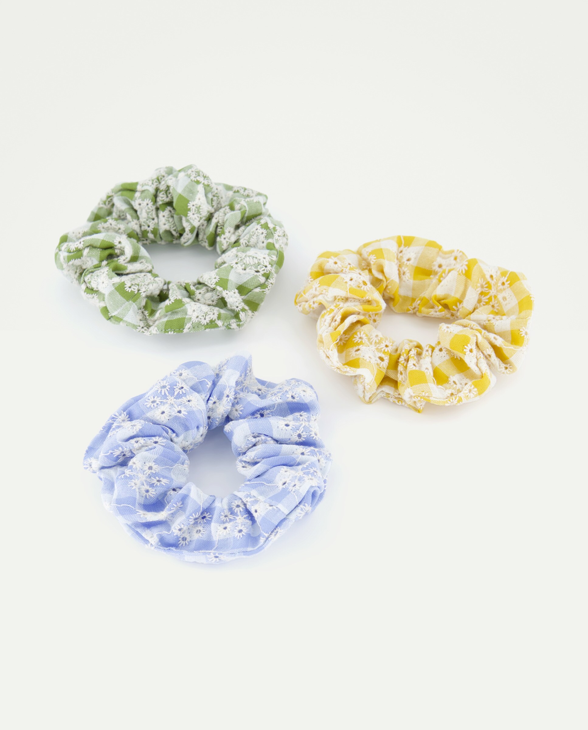 Pack de 3 Mini Elásticos com Flores Multicolor-1