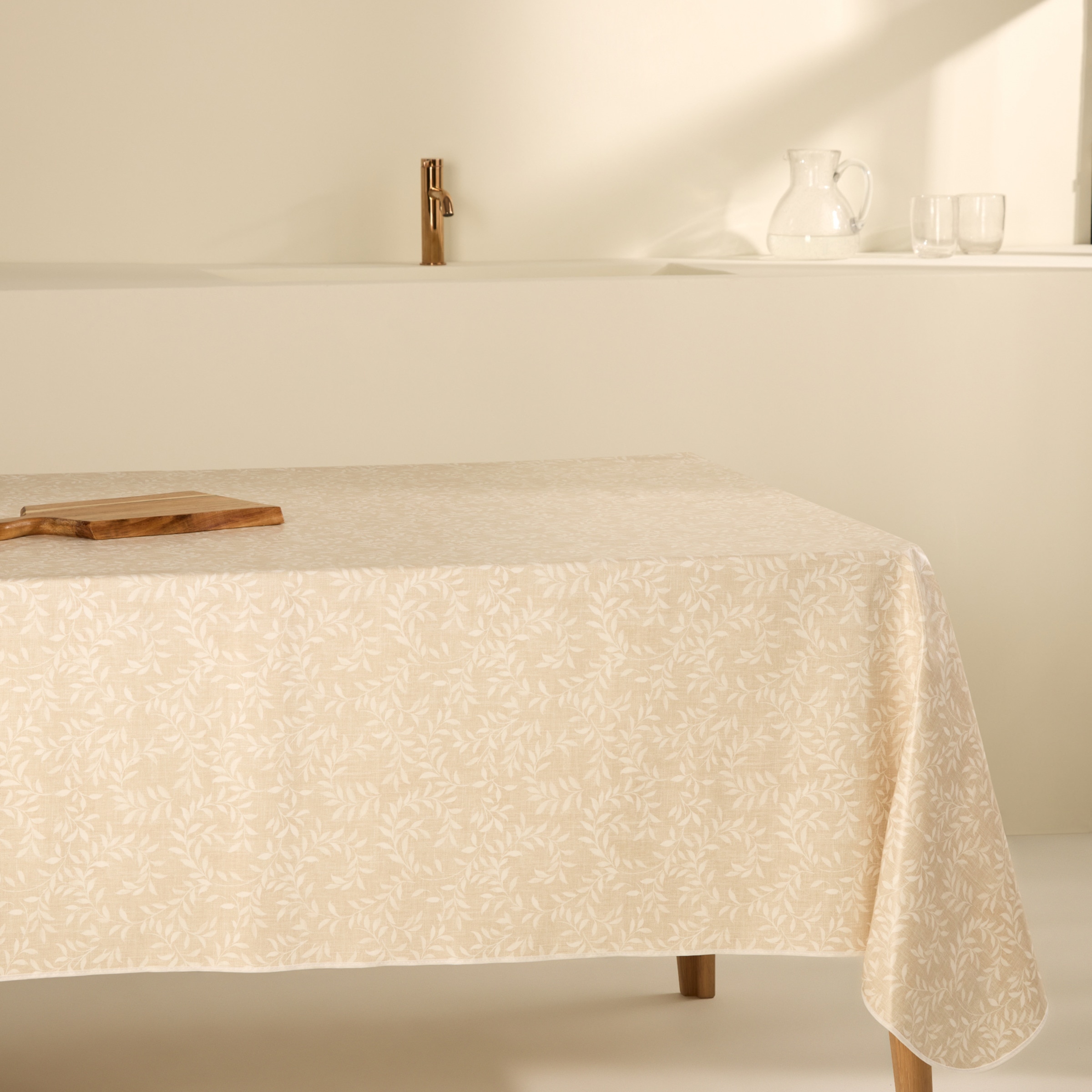 Mantel antimanchas PVC Hera Basics El Corte Inglés Beige-1