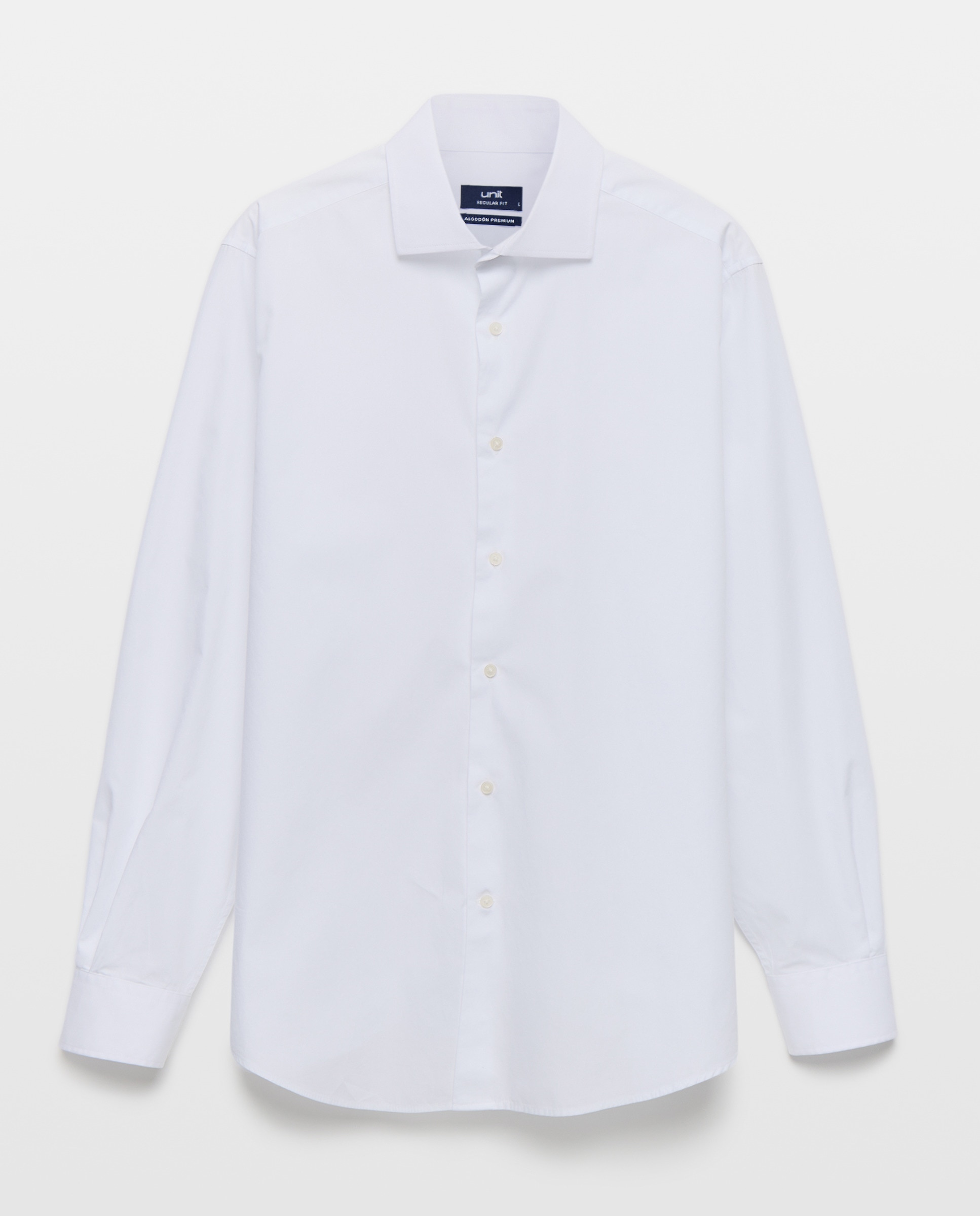 Camisa vestir hombre lisa regular fit Blanco-5