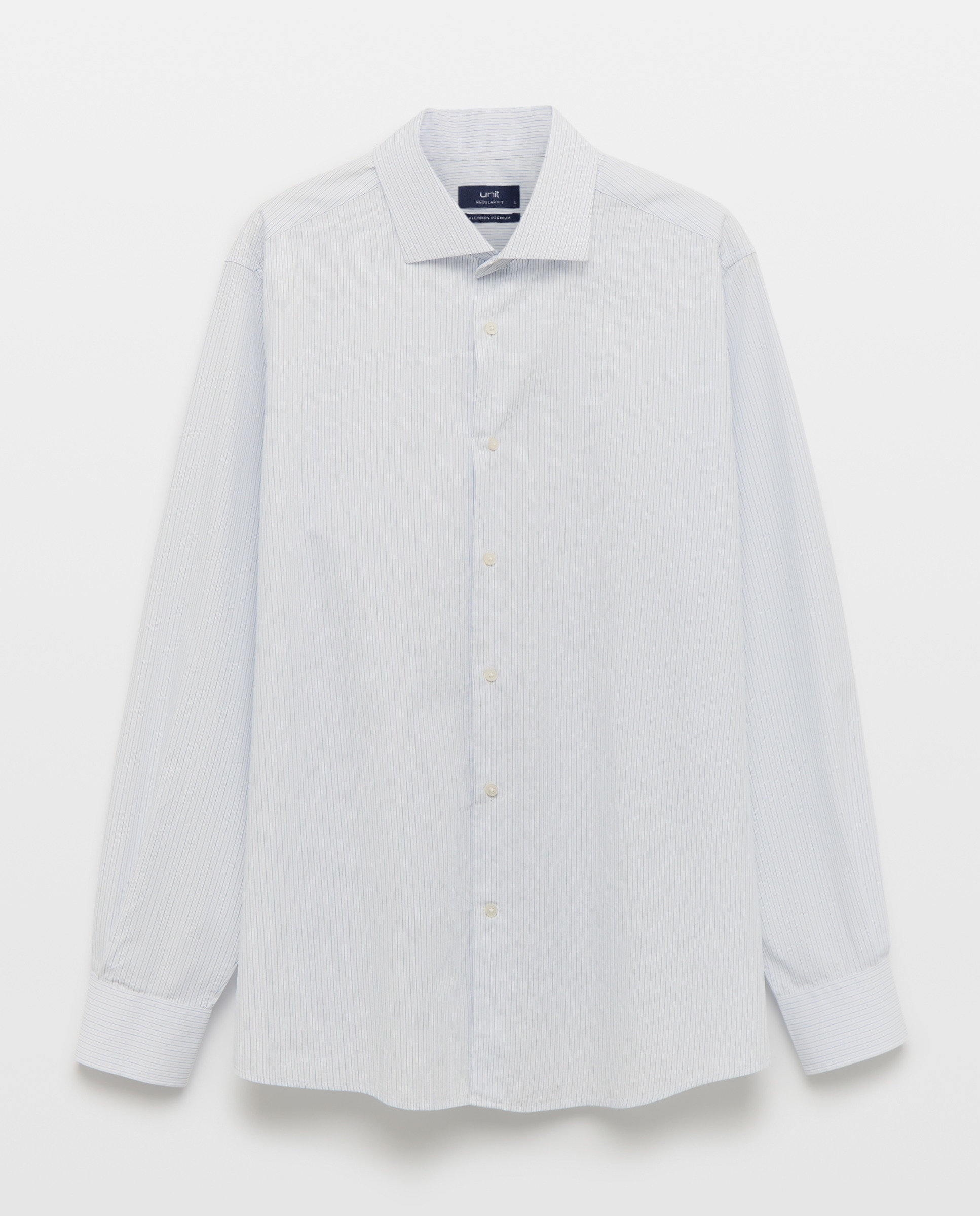 Camisa vestir hombre rayas regular fit 410 Azul claro-4