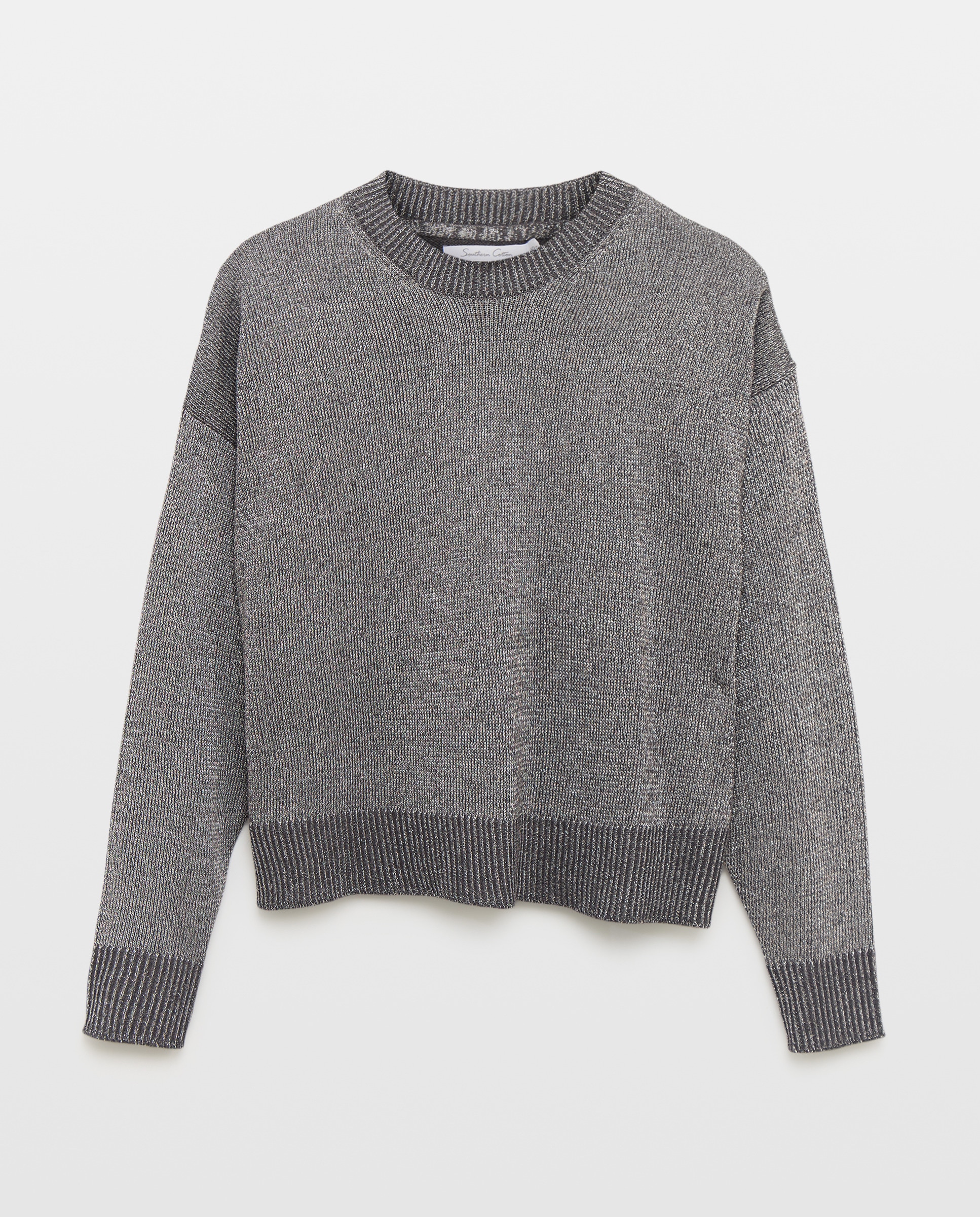 Camisola de Malha Pérola com Fio Metalizado 820 Cinzento Médio-4