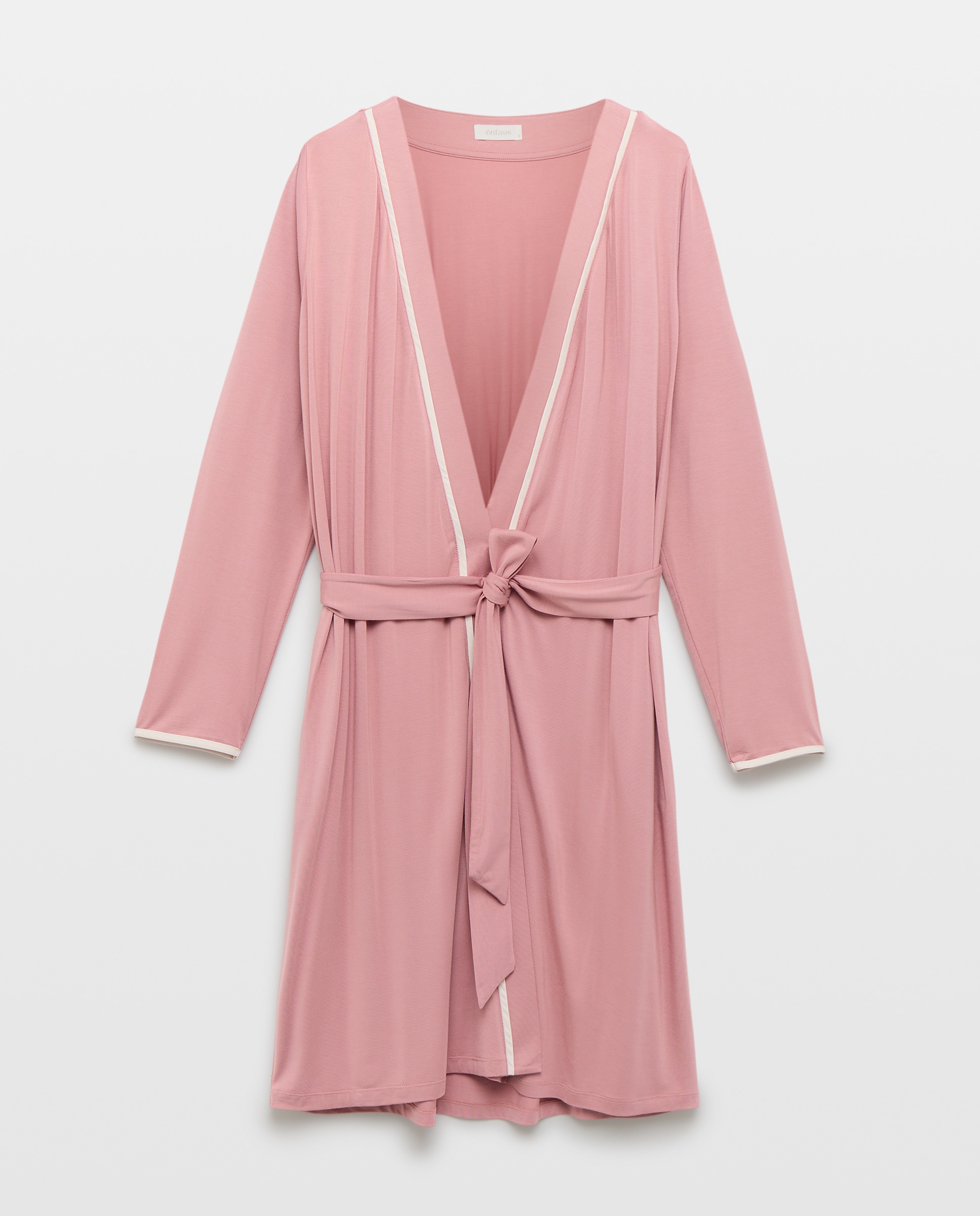 Robe Liso Cruzado Rosa-claro-3
