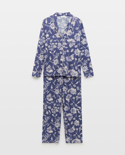 Imagem 0 de Pijama Camiseiro com Manga Comprida e Estampado