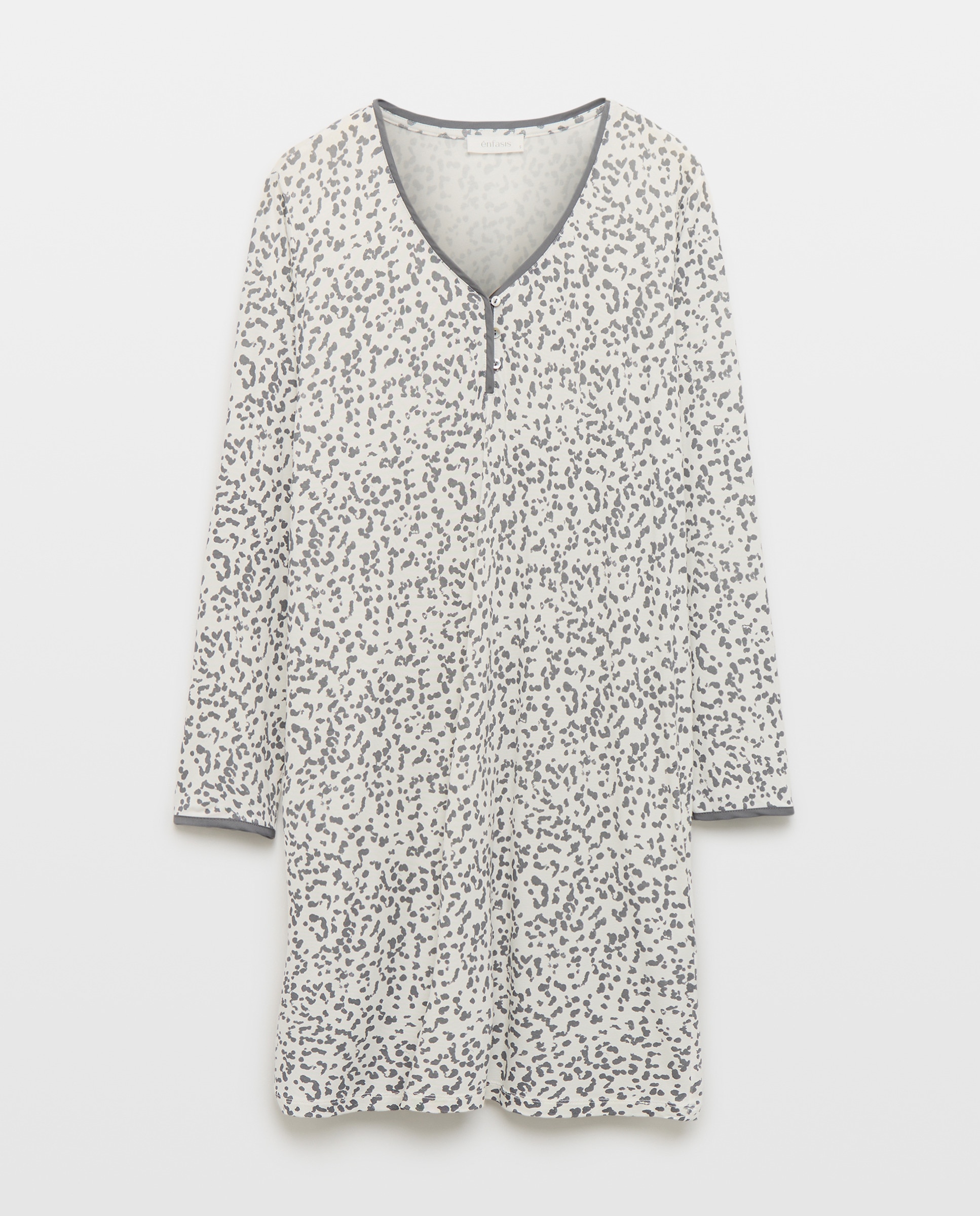 Camisa de Dormir com Estampado Floral Branco-3