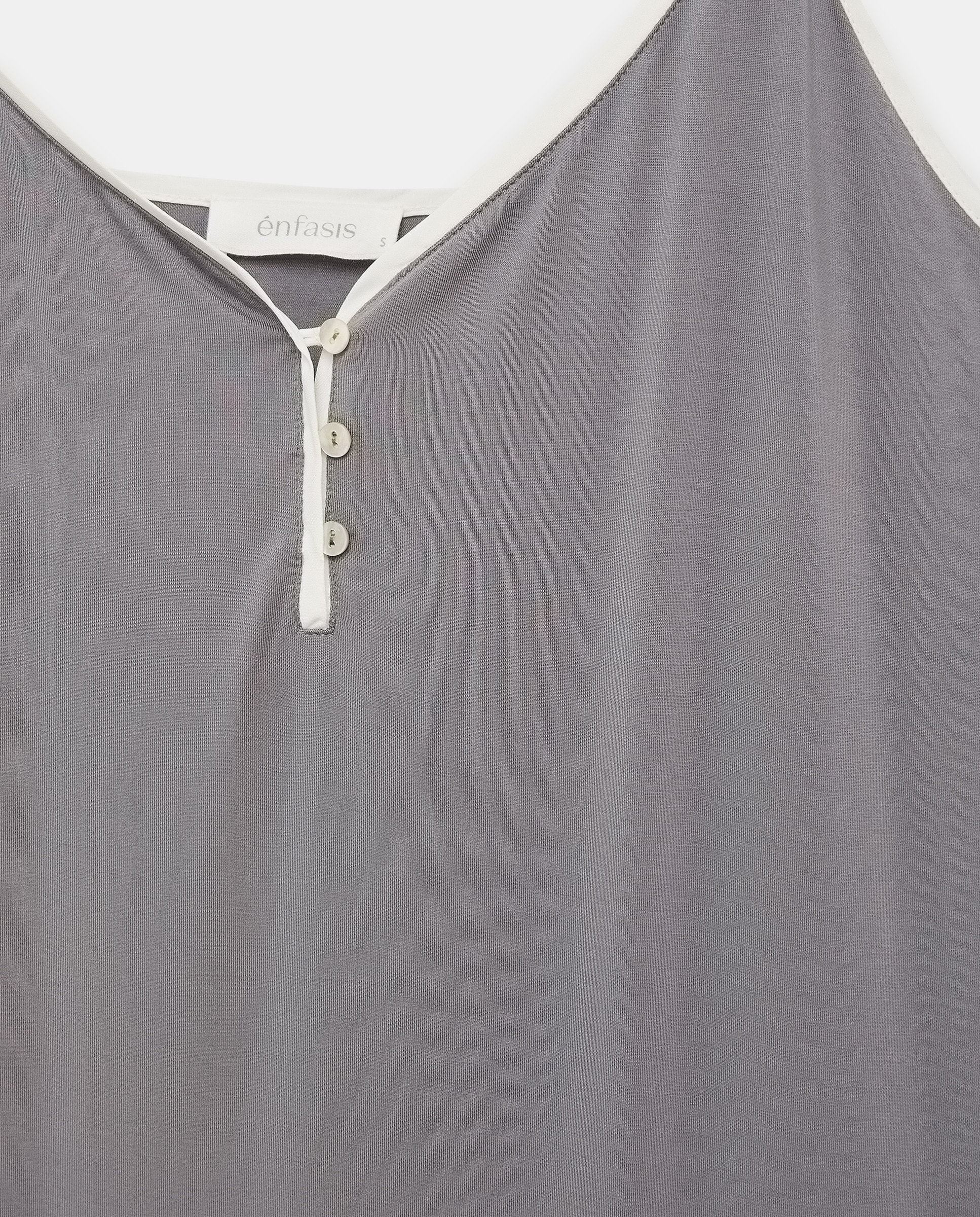 Camisa de Dormir com Estampado Floral 820 Cinzento Médio-4