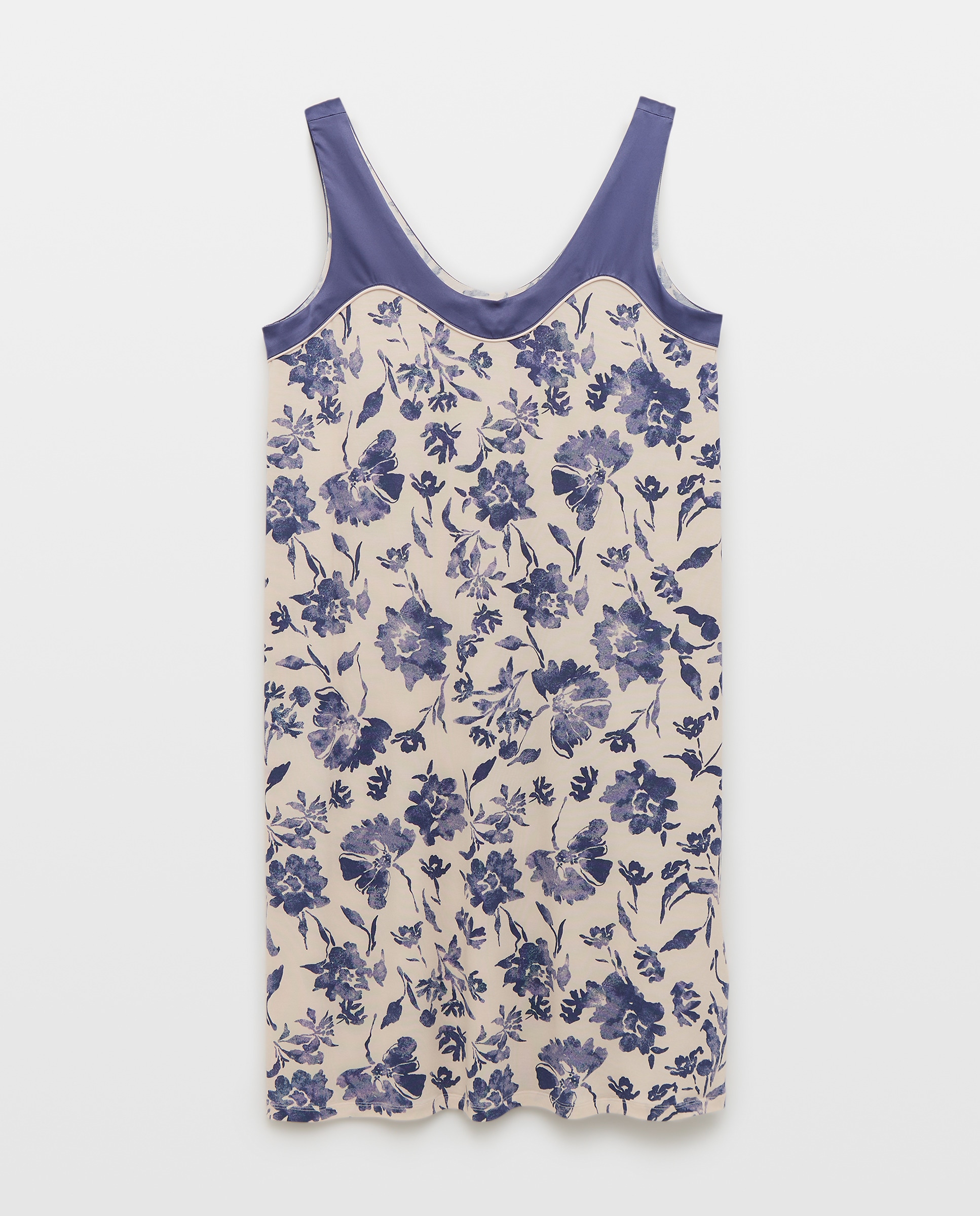 Camisa de Dormir de Alças com Estampado Branco-3