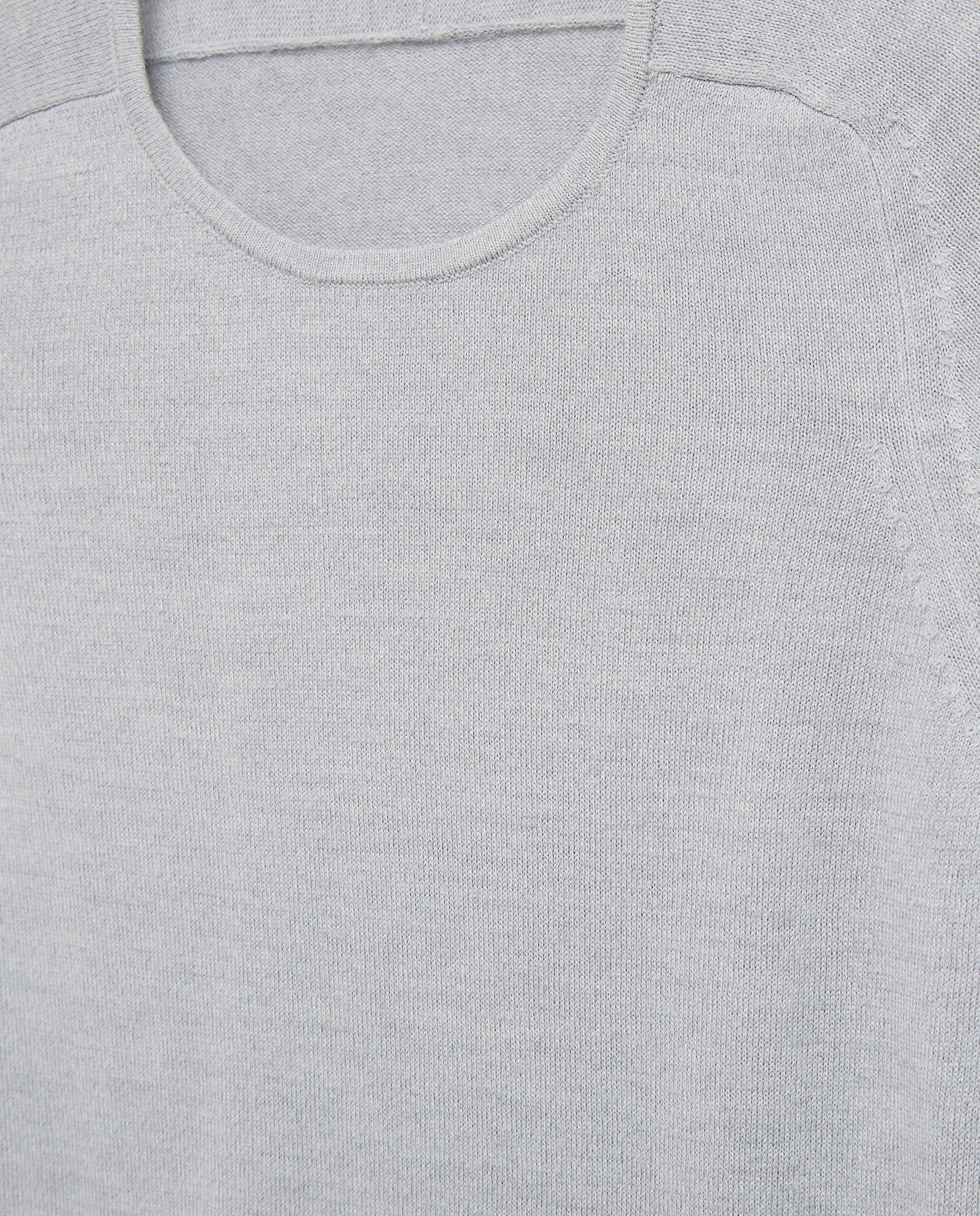 Camisola de Malha Básica com Decote Redondo e Manga Comprida Martelo Cinzento médio-5