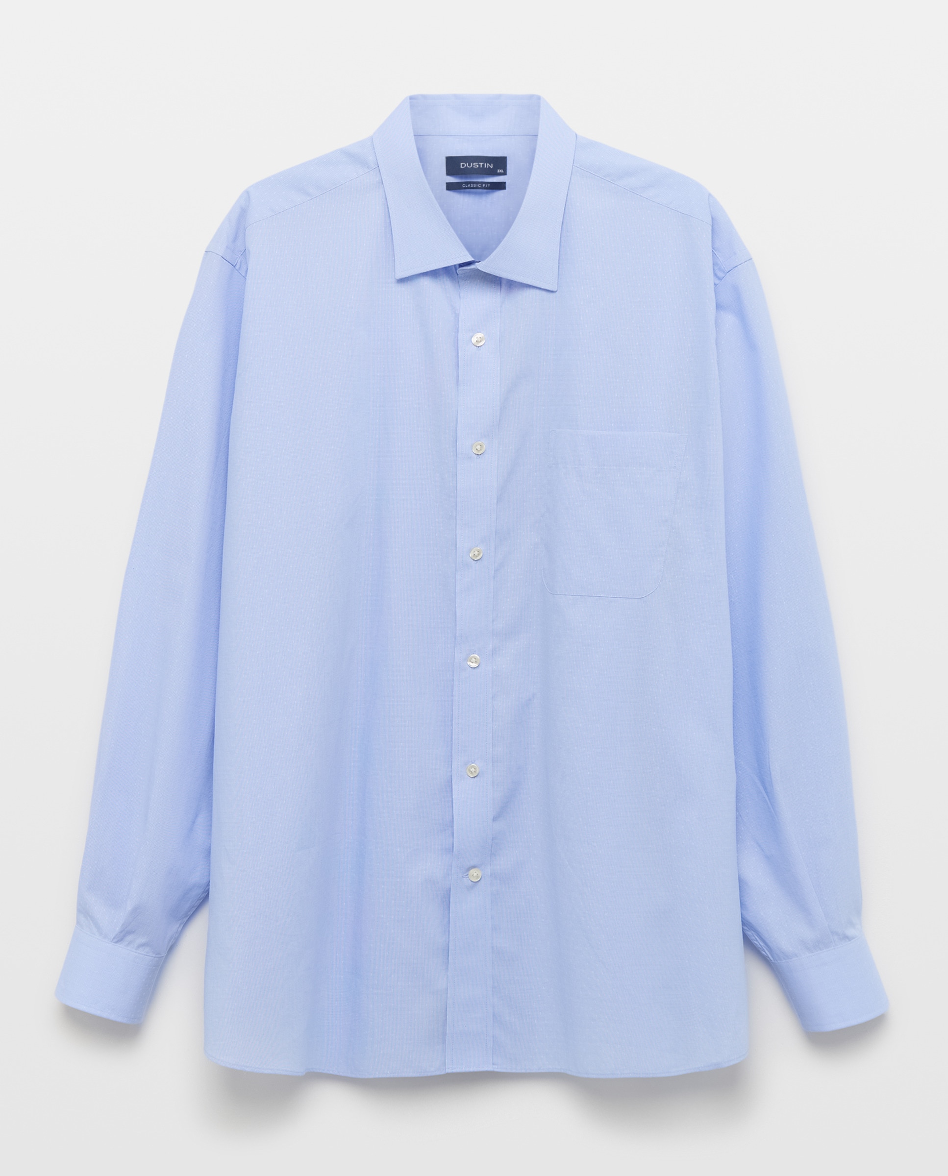 Camisa Clássica Tamanhos Grandes Classic Fit Dobby com Manga Comprida 400 Azul-4