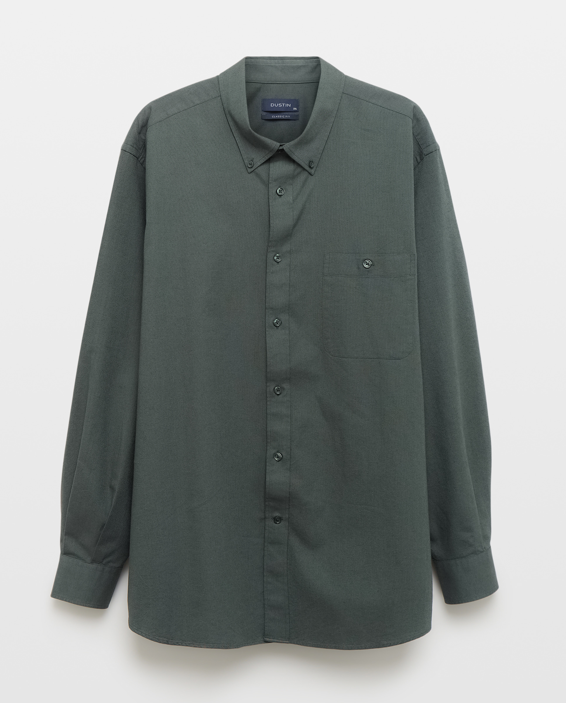 Camisa Oxford Lisa de Manga Comprida com Padrão Clássico Verde-5