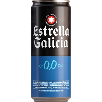 cerveza rubia sin alcohol lata 33 cl - Estrella Galicia 0,0