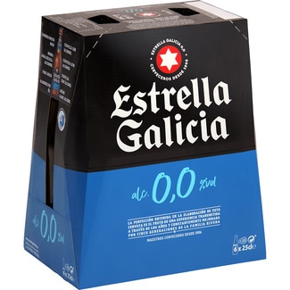 cerveza sin alcohol pack 6 botellas 25 cl - Estrella Galicia 0,0