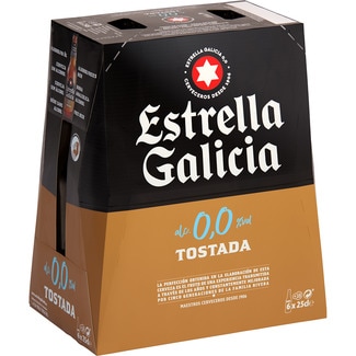 cerveza tostada sin alcohol pack 6 botellas 25 cl - Estrella Galicia 0,0