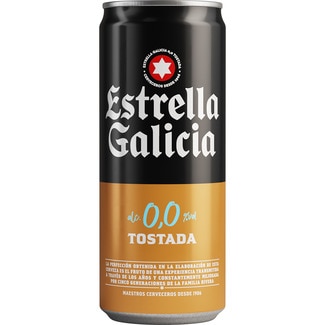 cerveza tostada sin alcohol lata 33 cl - Estrella Galicia 0,0