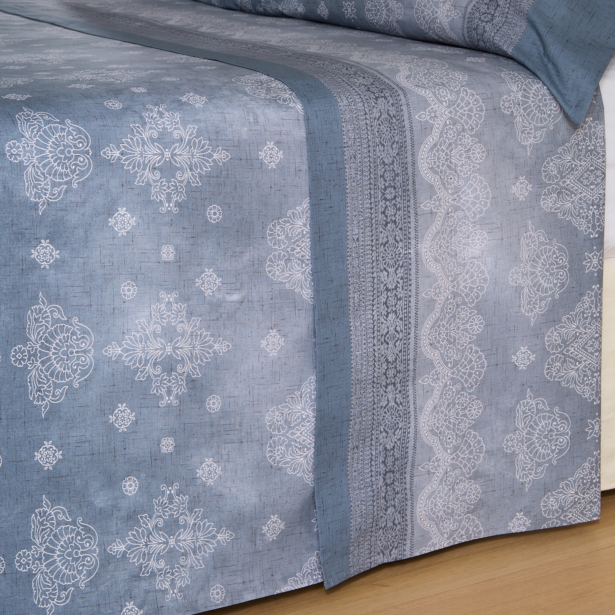 Conjunto de Lençóis de Algodão Kerala Cinzento-2