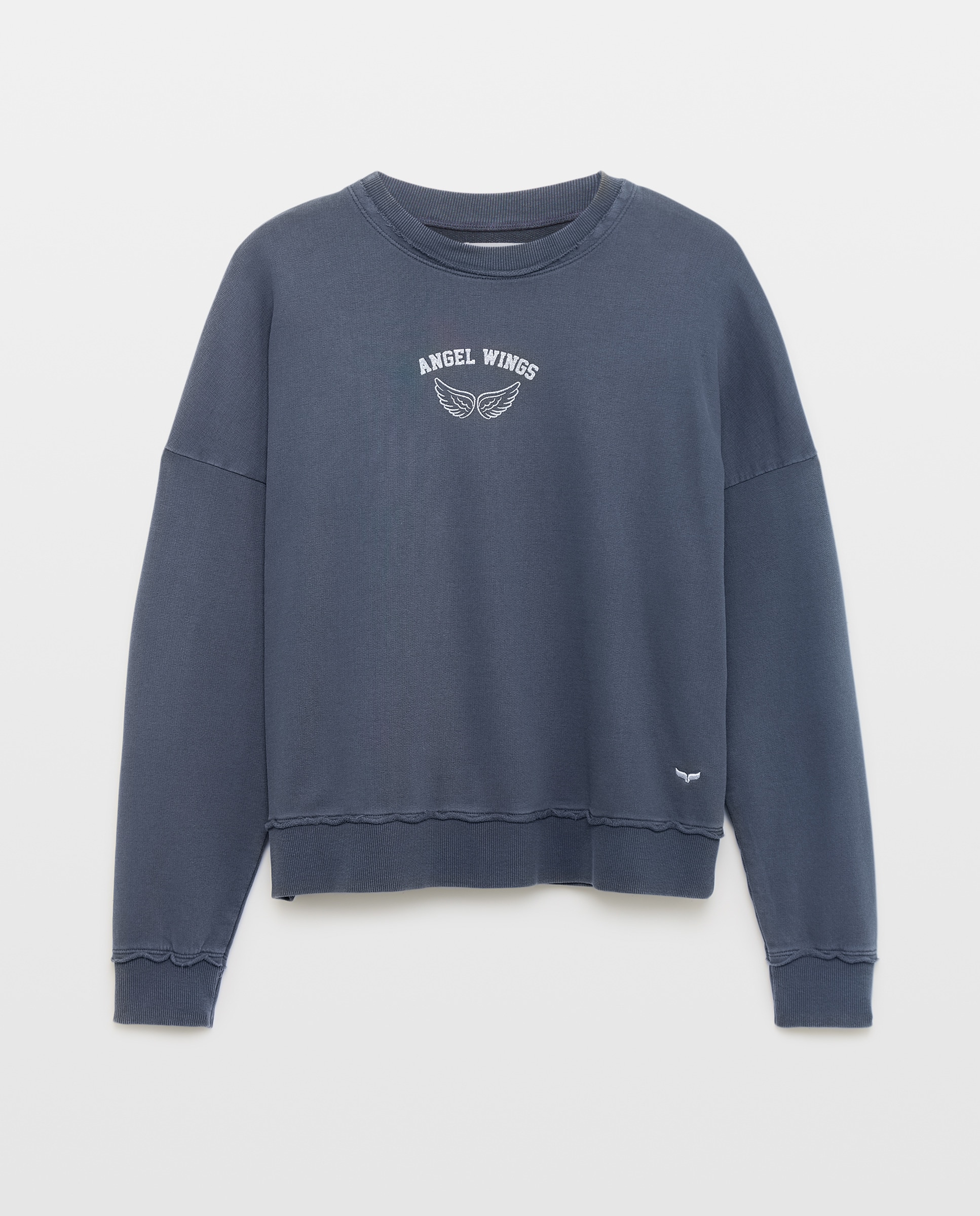 Sweatshirt com Asas de Strass Azul-marinho-5