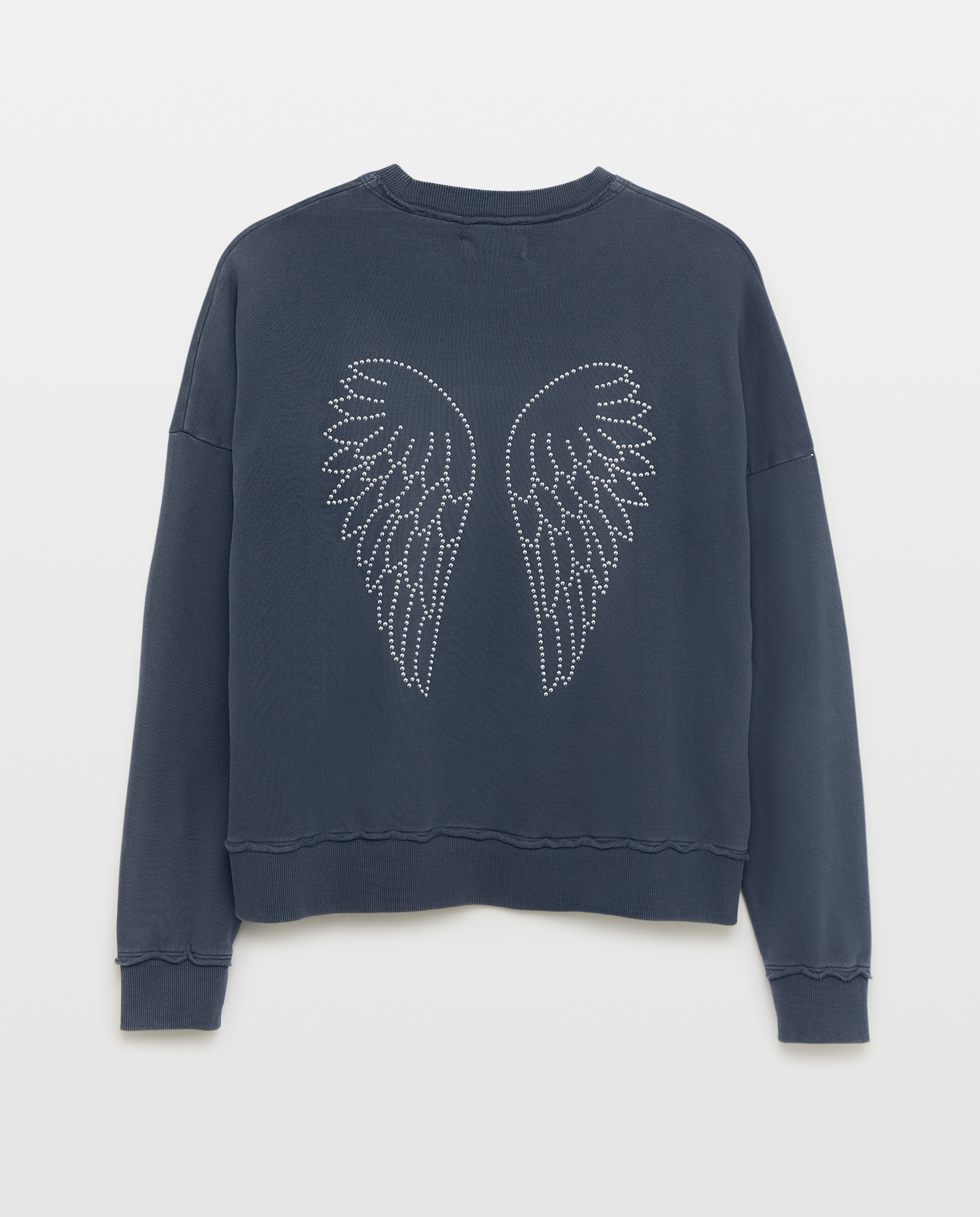 Sweatshirt com Asas de Strass Azul-marinho-6