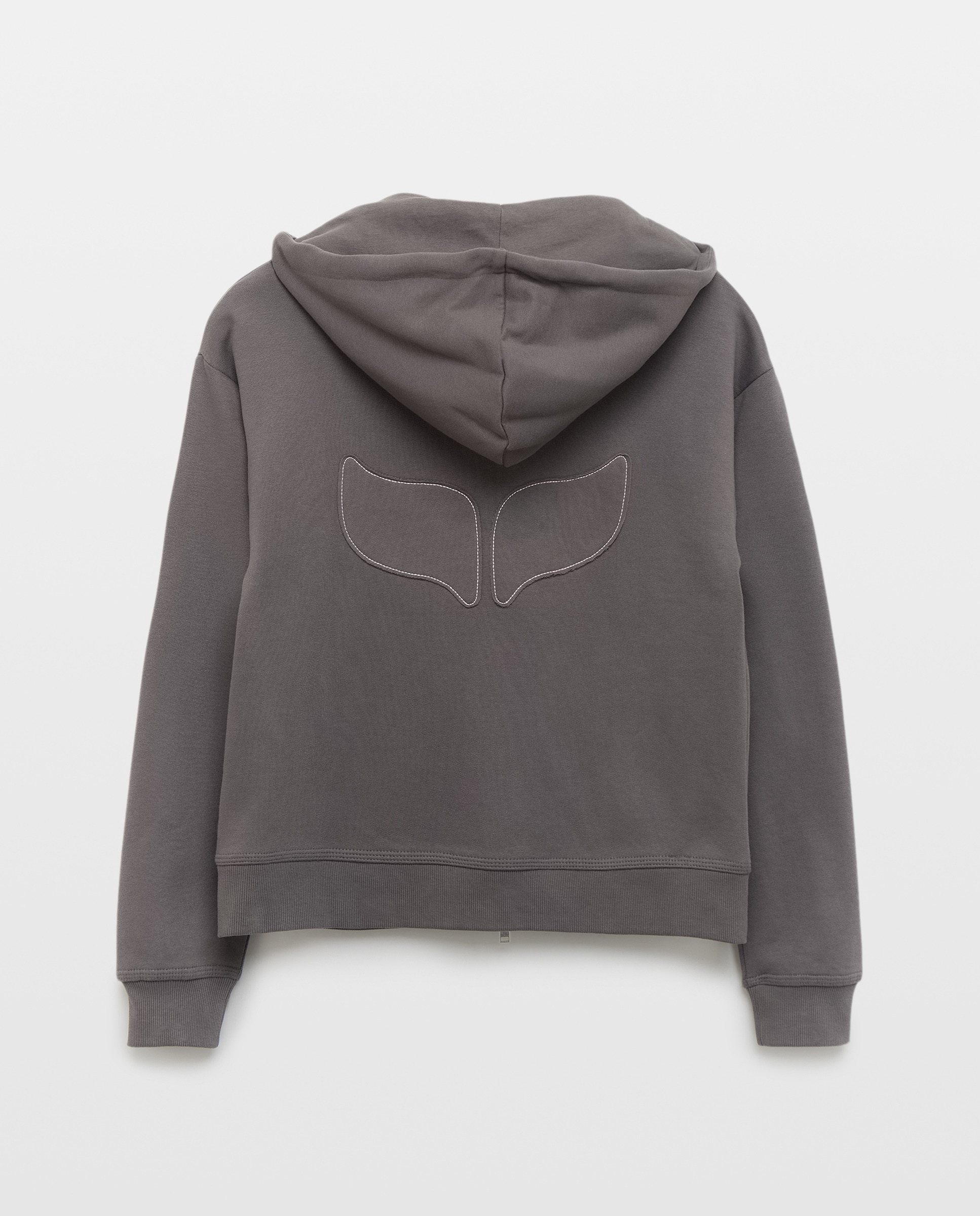 Sweatshirt com Capuz Aberto Hoodie 820 Cinzento Médio-6