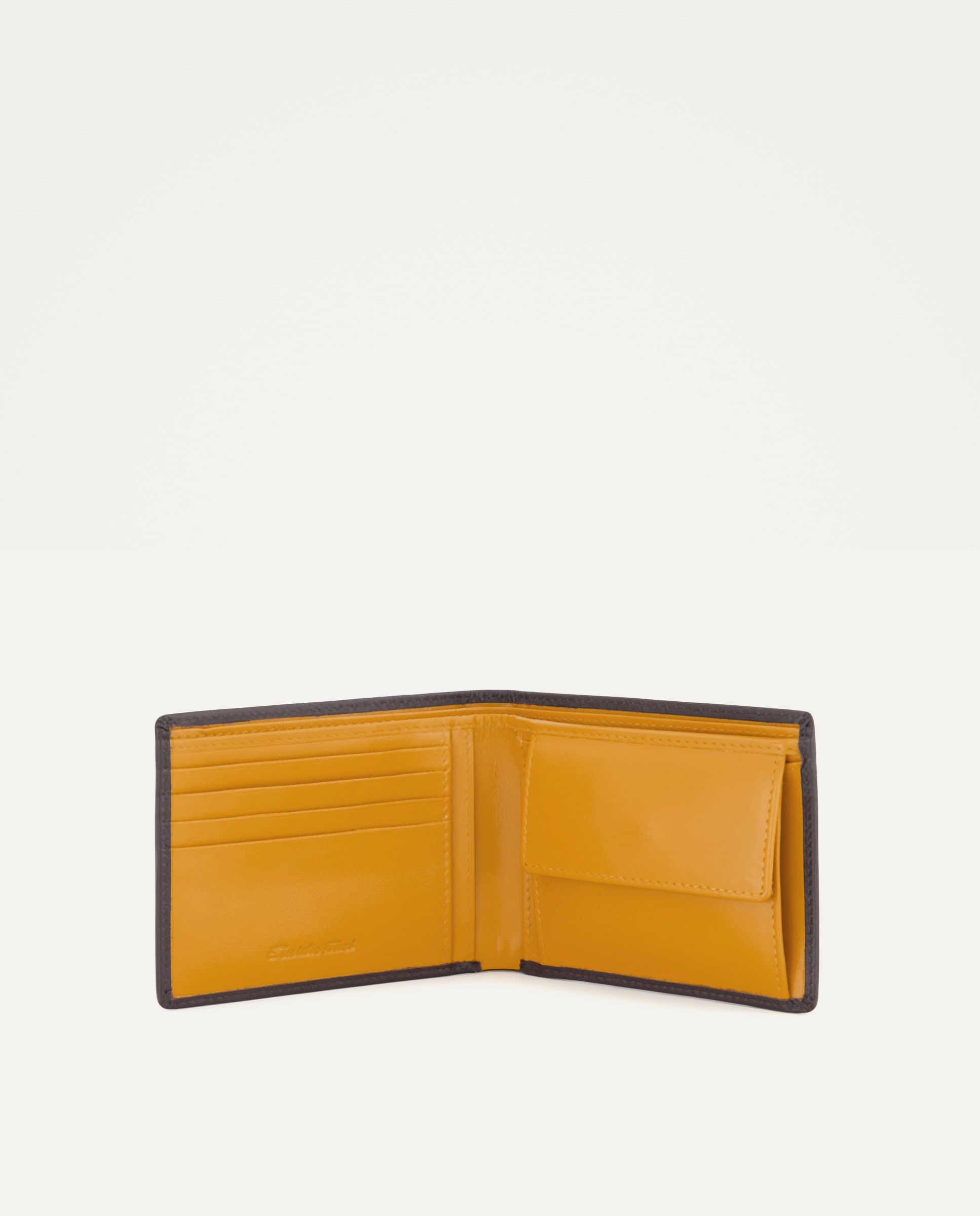 Carteira de Napa Bicolor Castanho-3