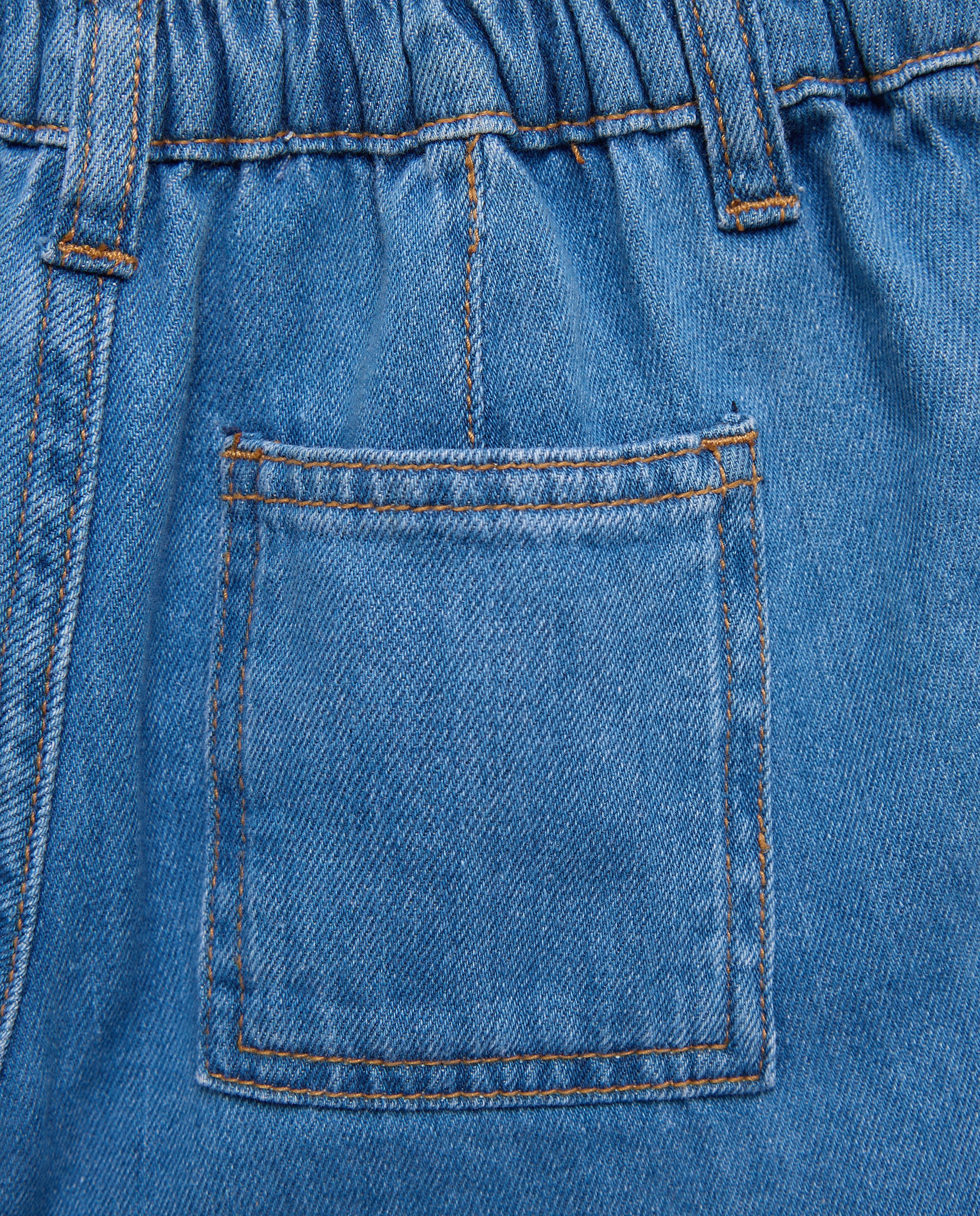 Jeans de Cintura Baixa sem Costuras Azul pálido-5