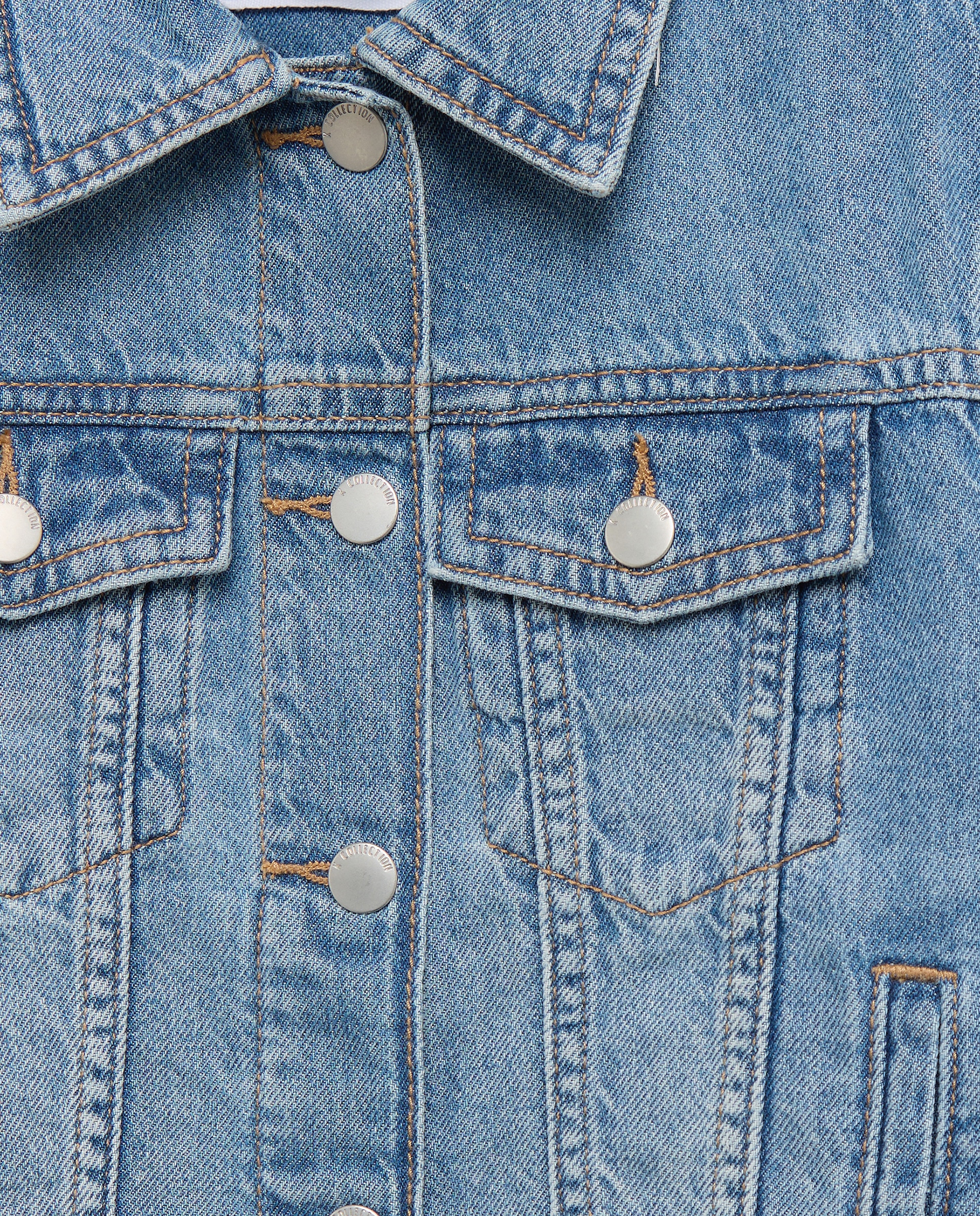 Blusão de Ganga Básico Azul pálido-5