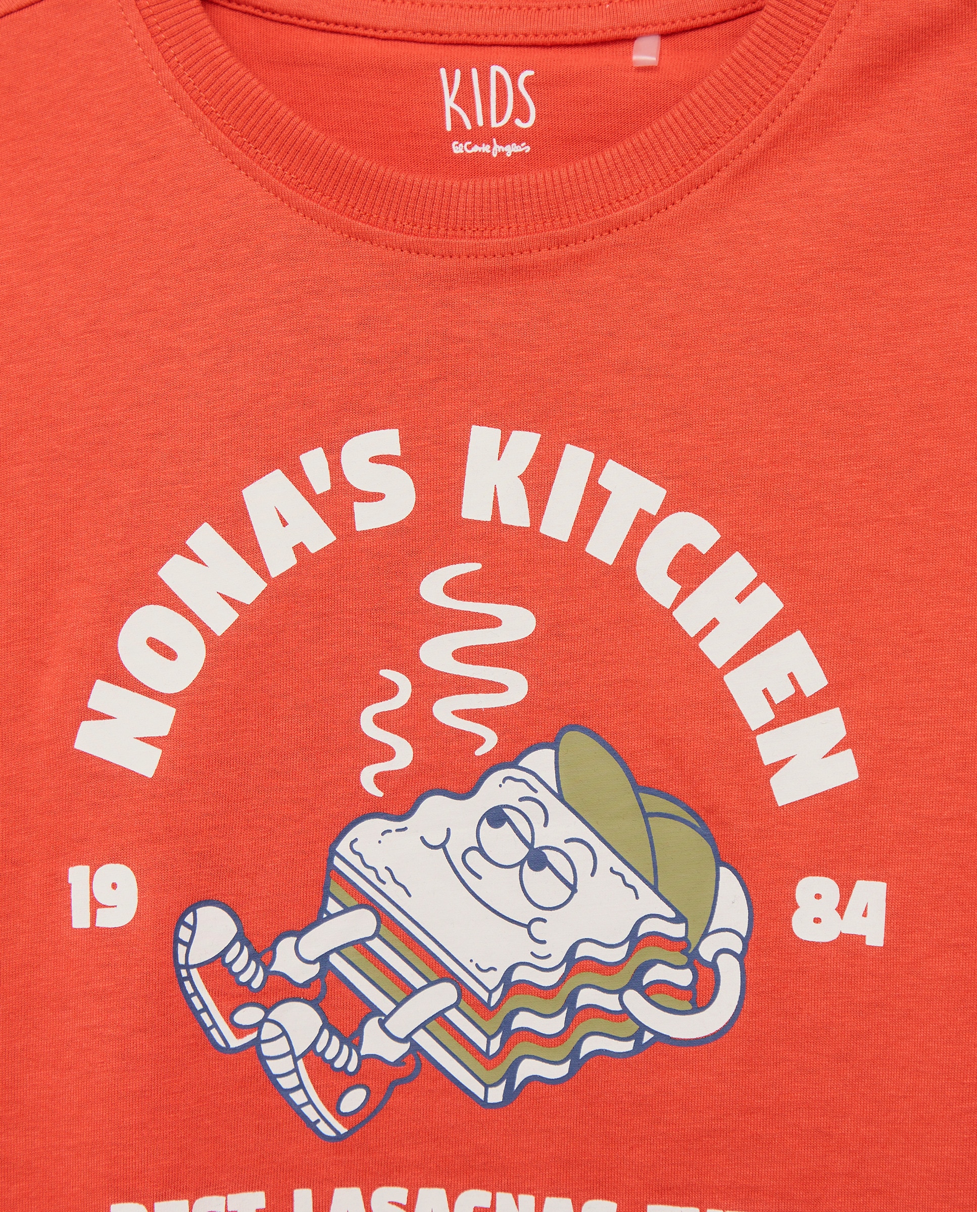T-shirt de Manga Curta Básica com Fantasia Kids El Corte Inglés Vermelho-5