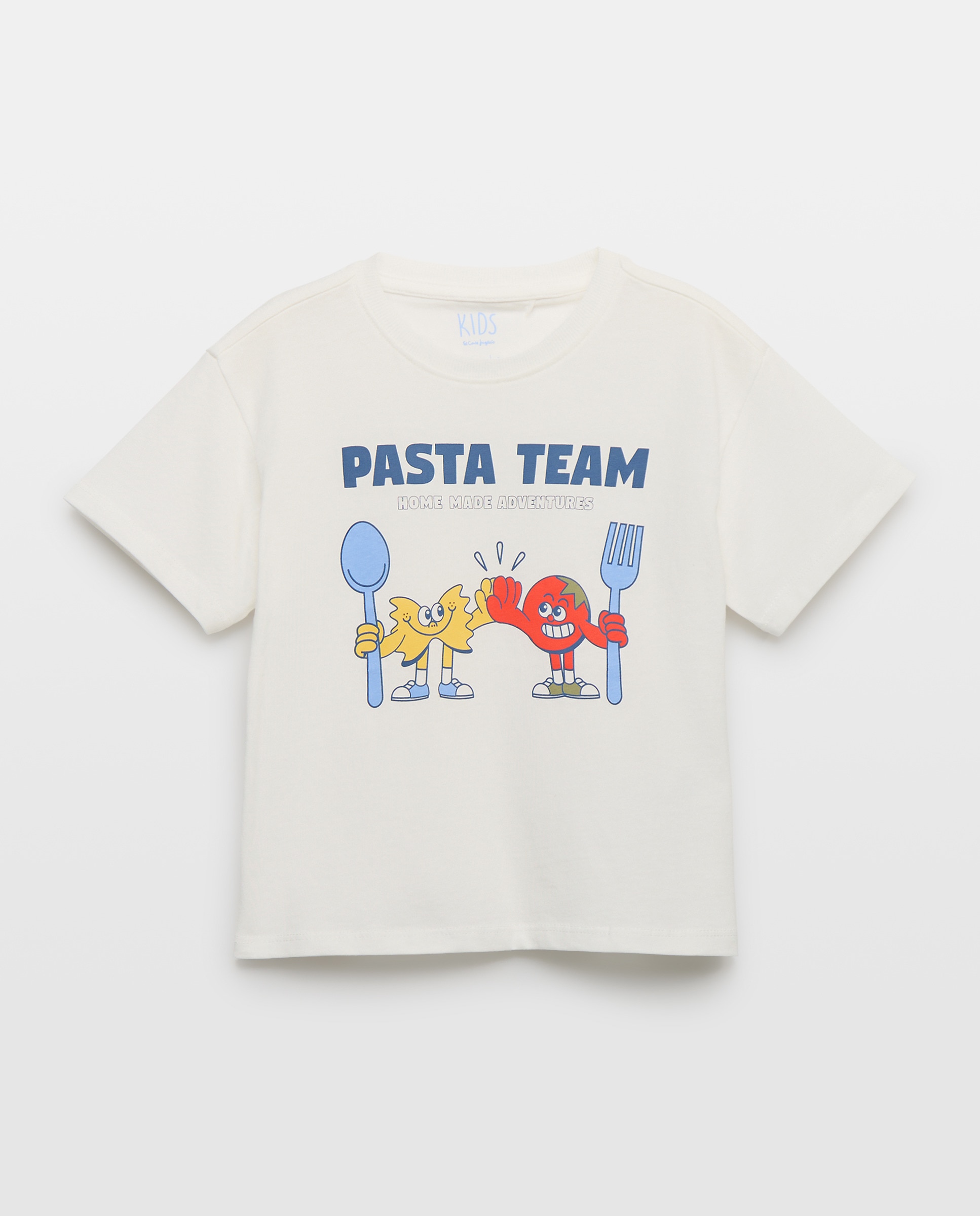 T-shirt de Manga Curta Básica com Fantasia Branco-4