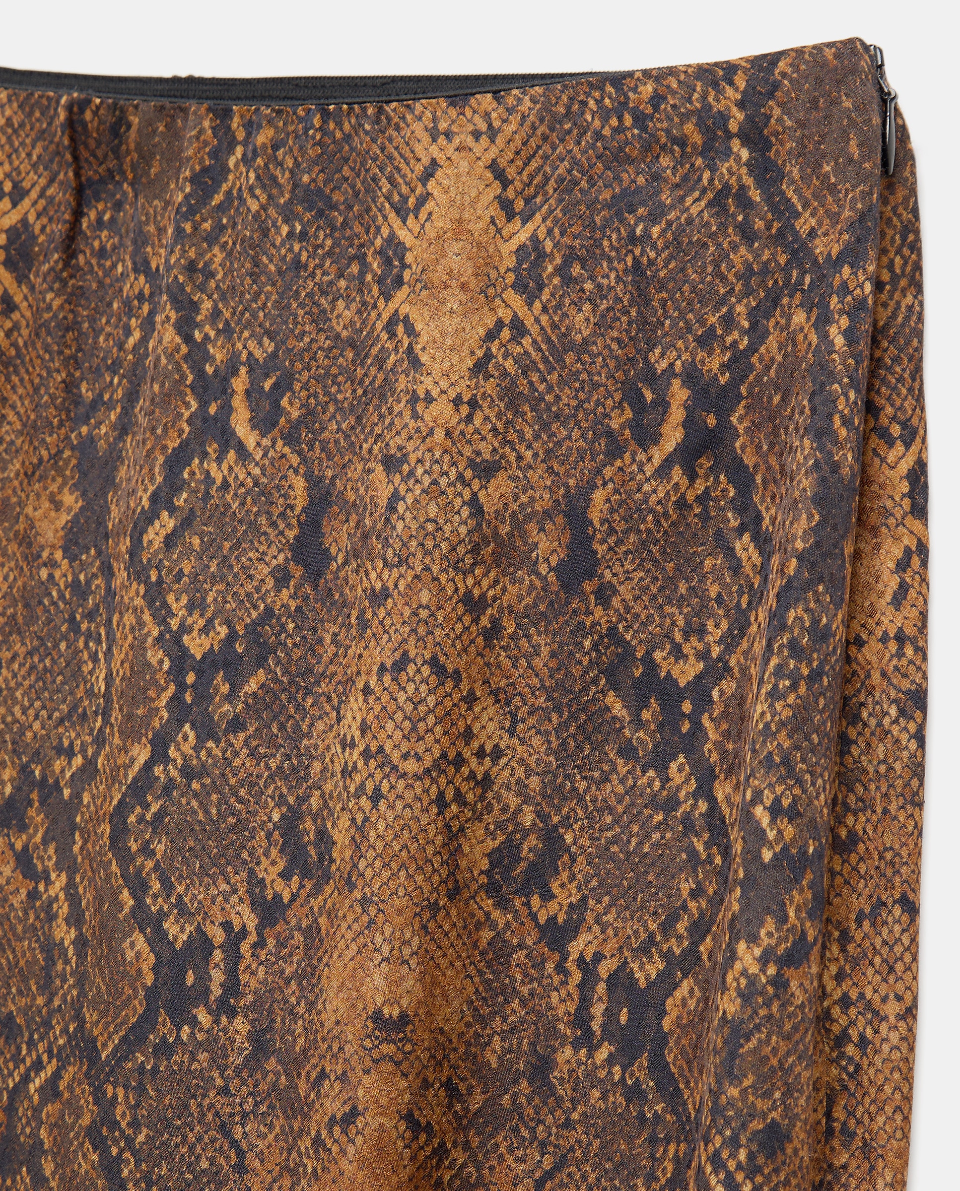 Saia Midi em Serpente Castanho-5