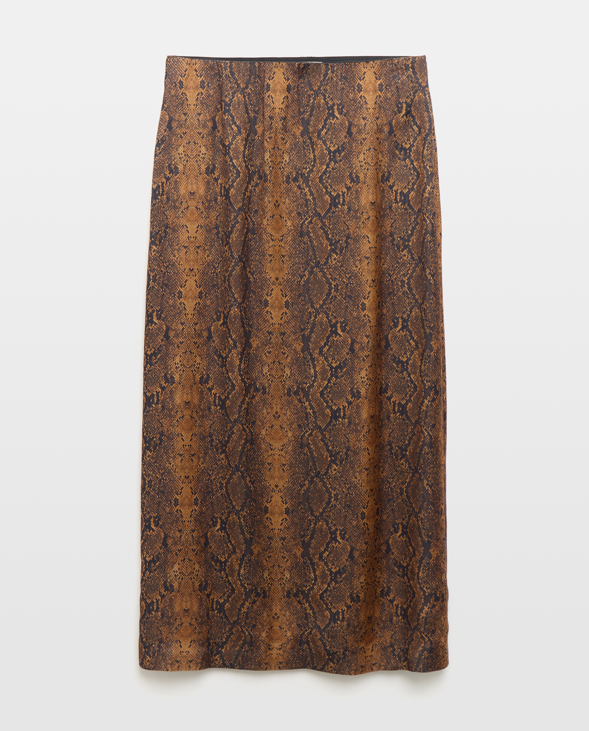 Saia Midi em Serpente Castanho-4