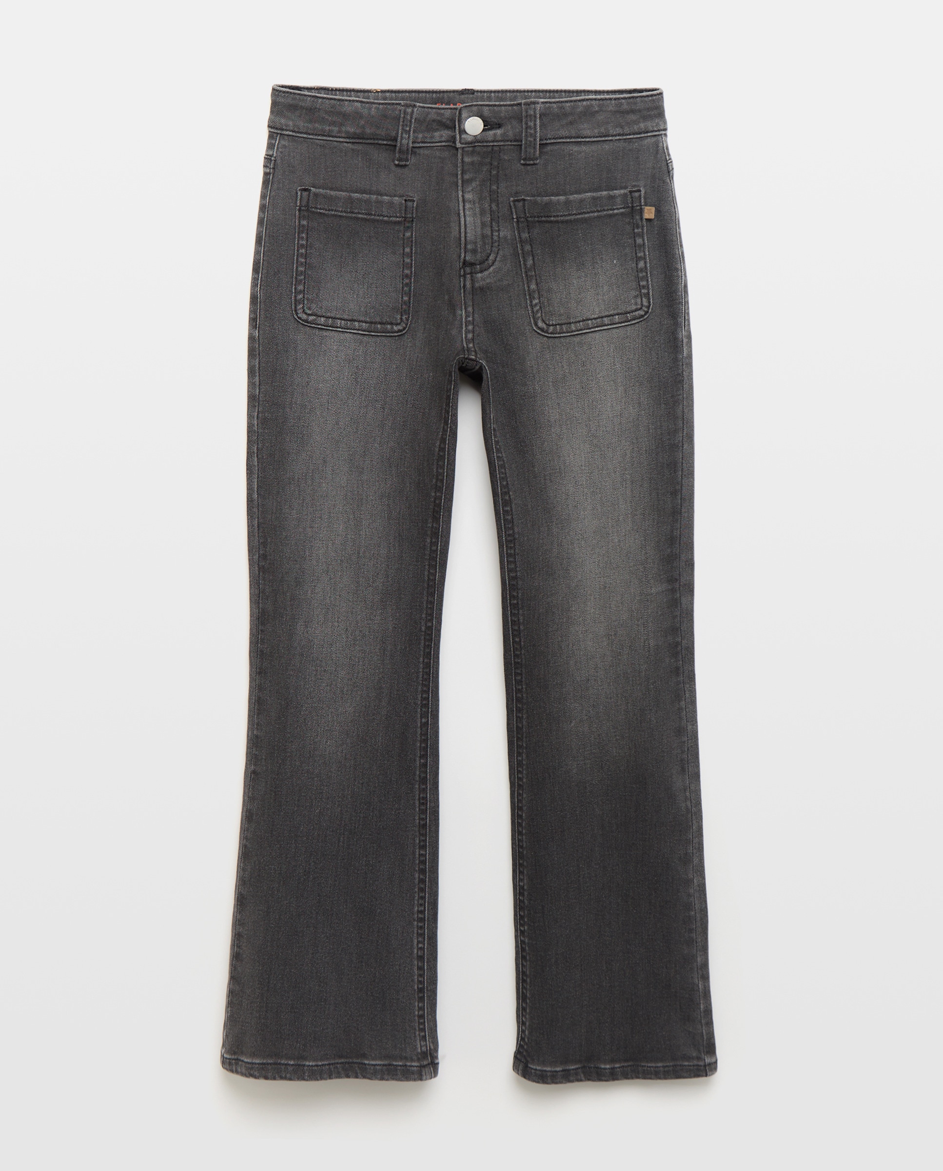 Jeans Flare com Bolsos à Frente e Botões à Vista Kids El Corte Inglés Preto Intenso-4