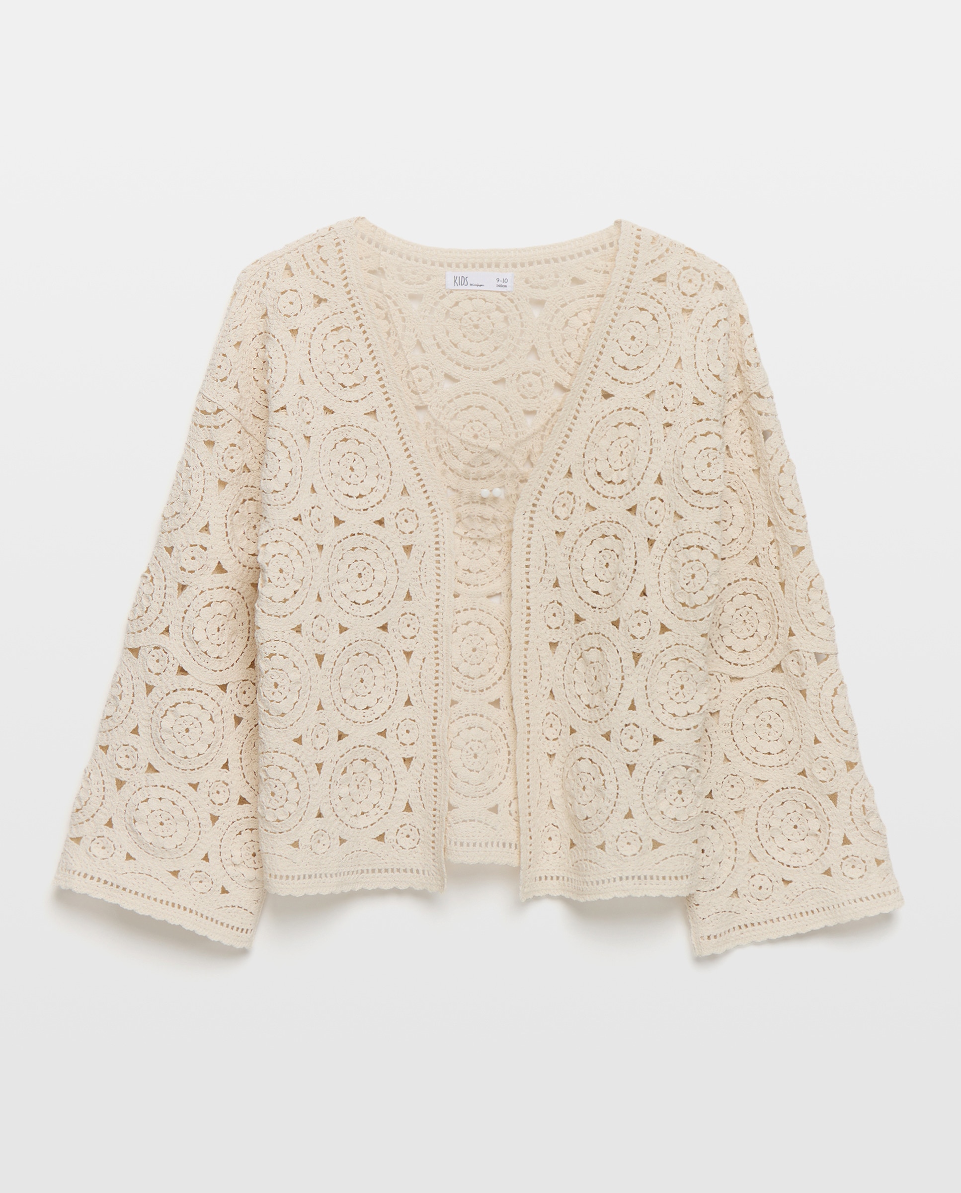 Casaco Tipo Kimono em Crochet Kids El Corte Inglés 120 Cru-5